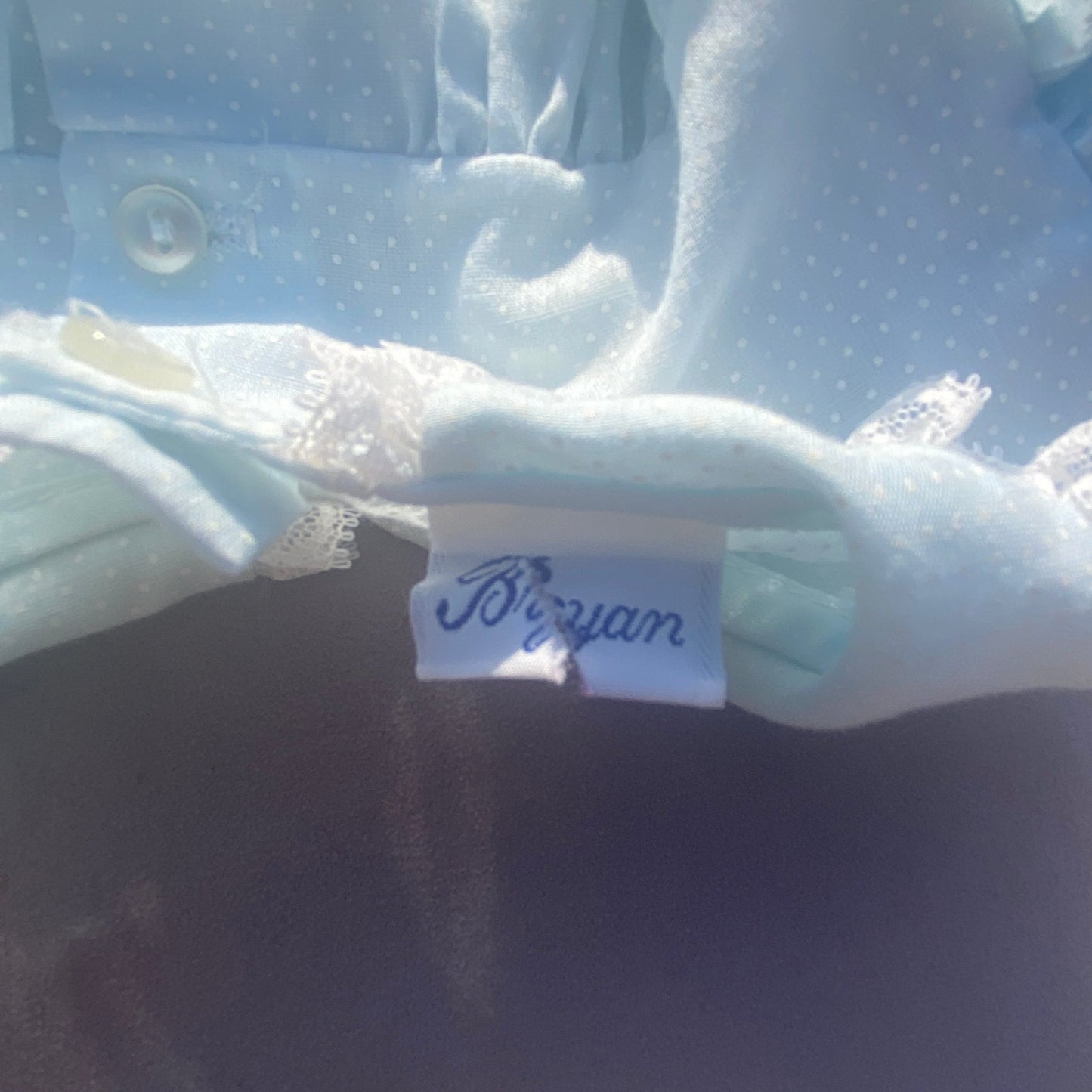 80s Baby Blue Frill Laced Bow Dress with Bloomers 3-6 Months Dress - Secondly