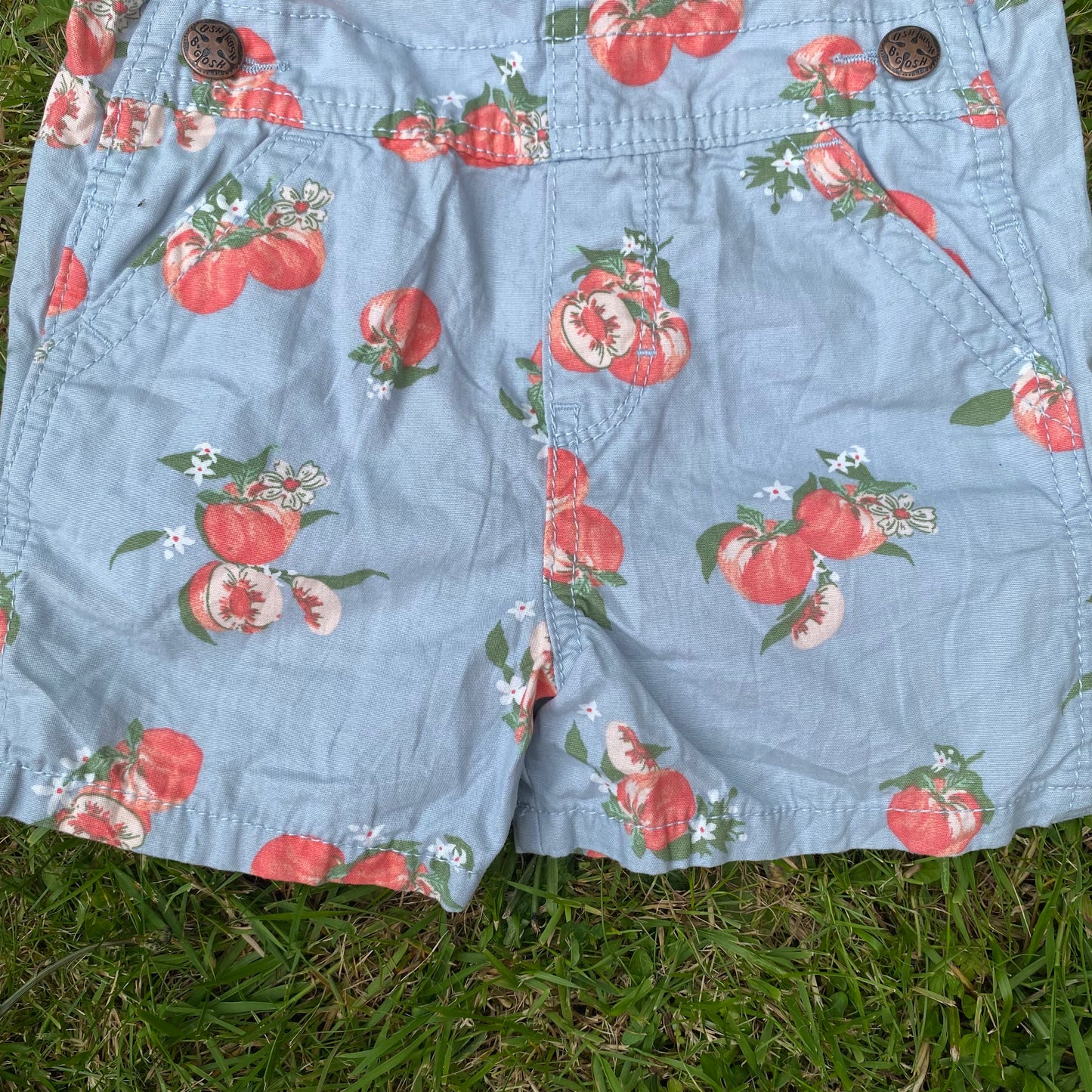 Oshkosh B'Gosh Peach Printed Romper Dungarees Cotton Dungarees Oshkosh_B'Gosh_Peach_Printed_Romper_Dungarees_112 - Secondly