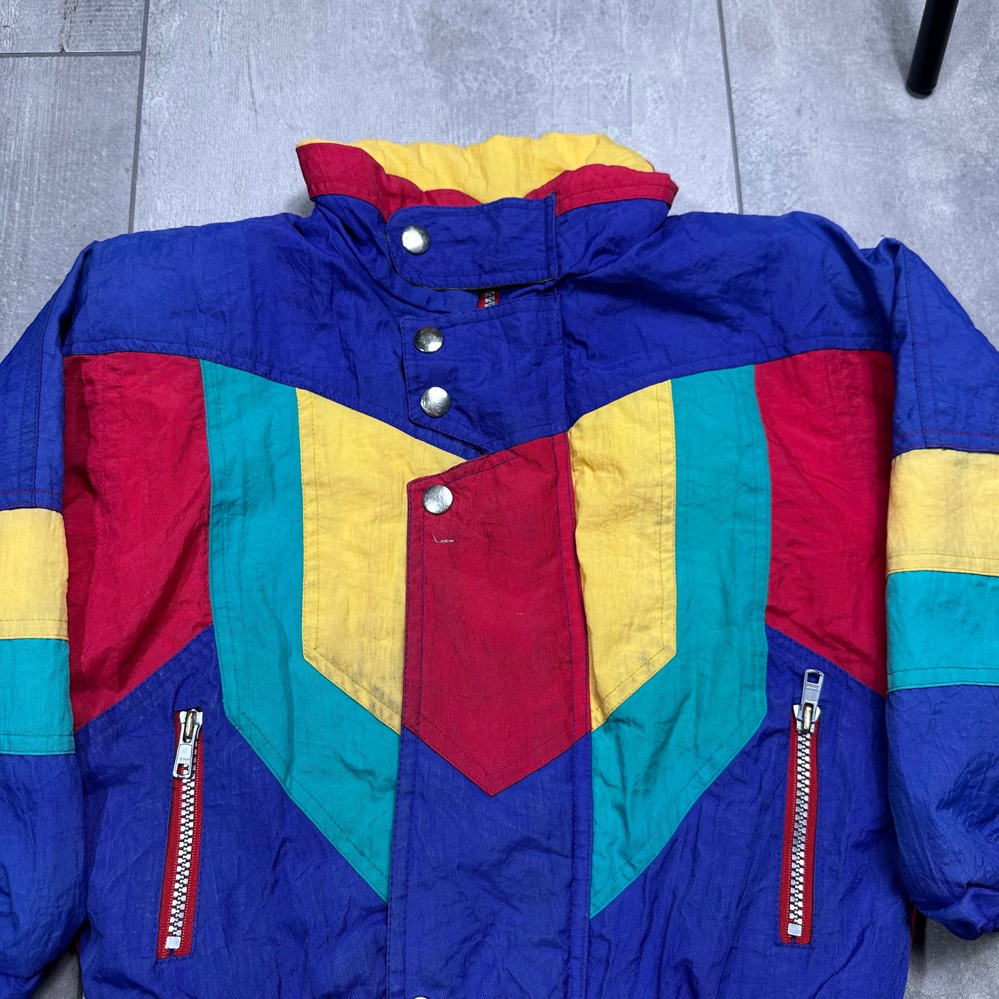 80s Colour Block Puffer Jacket 4-5 Years