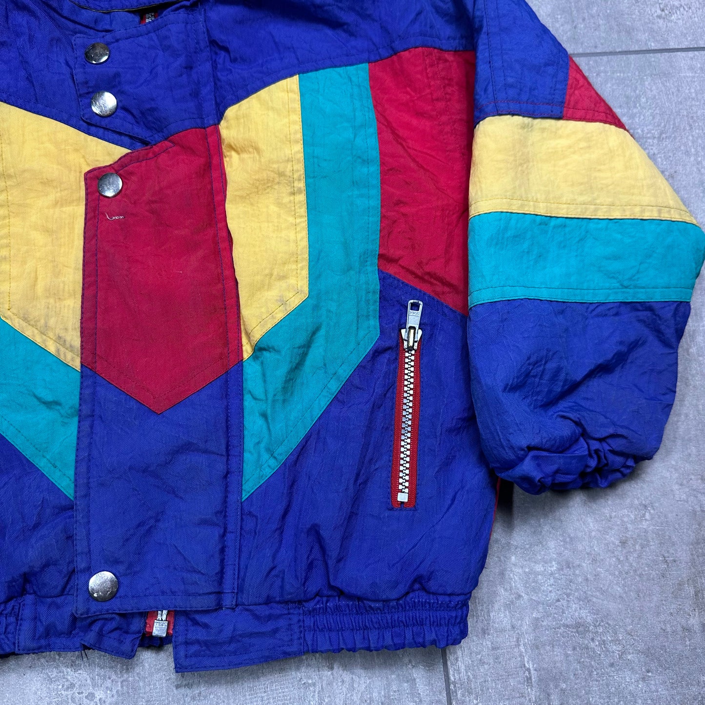 80s Colour Block Puffer Jacket 4-5 Years