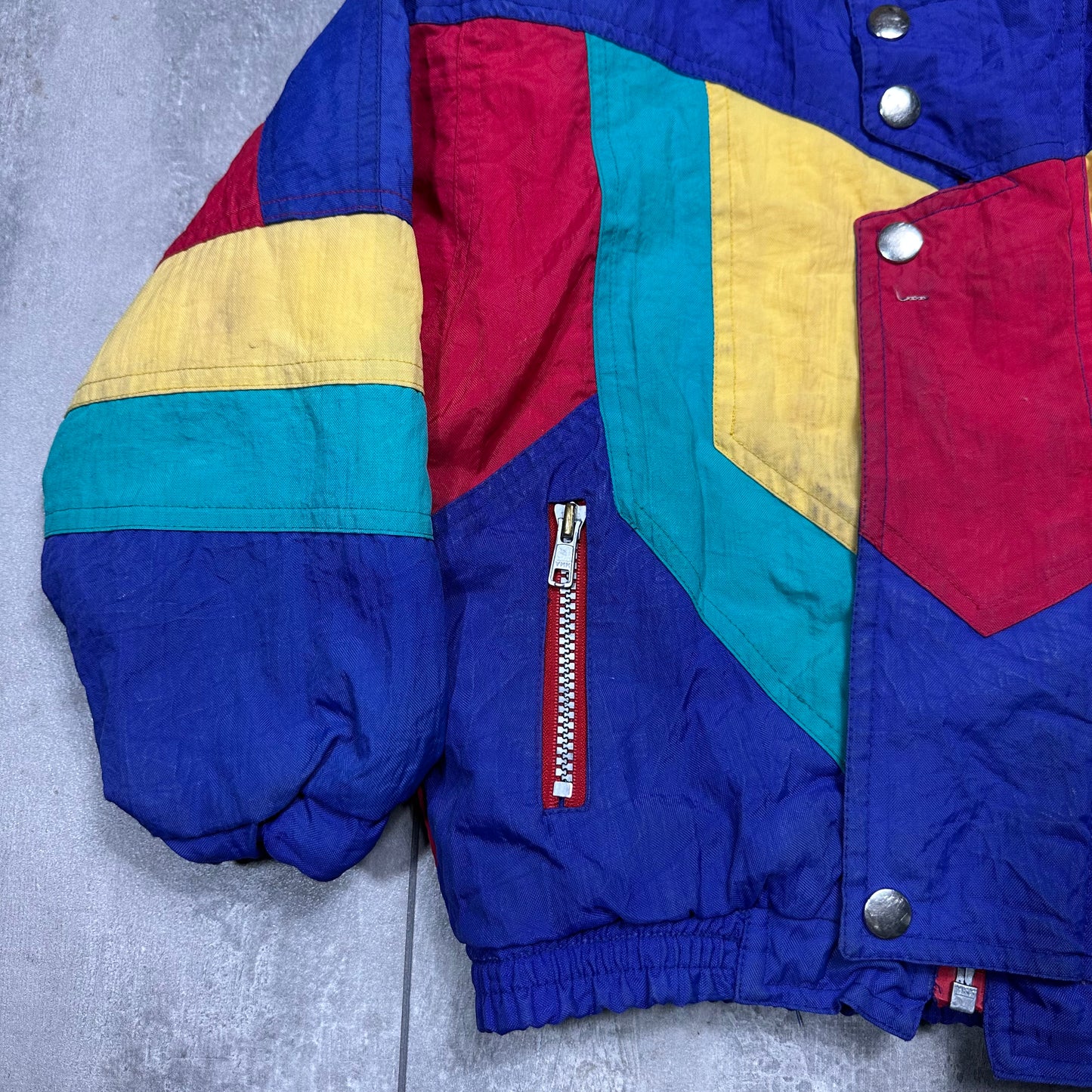 80s Colour Block Puffer Jacket 4-5 Years