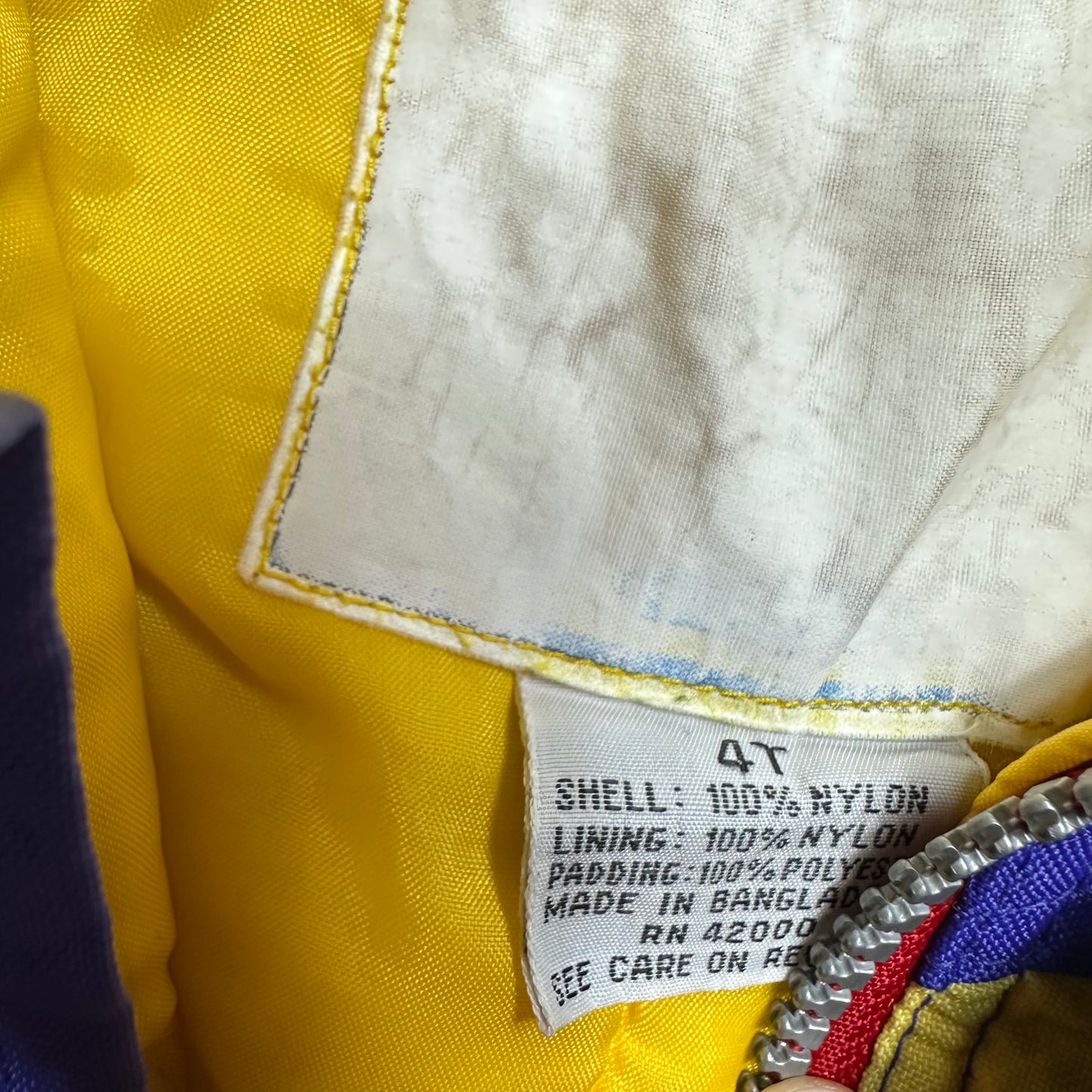 80s Colour Block Puffer Jacket 4-5 Years