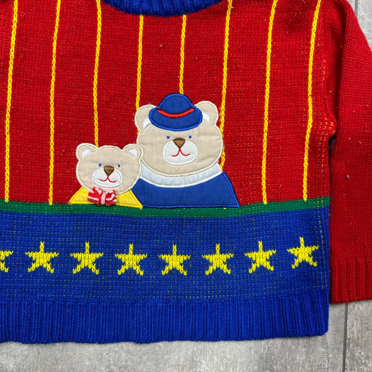 Handmade Teddy Intarsia Knit 6-7 Years