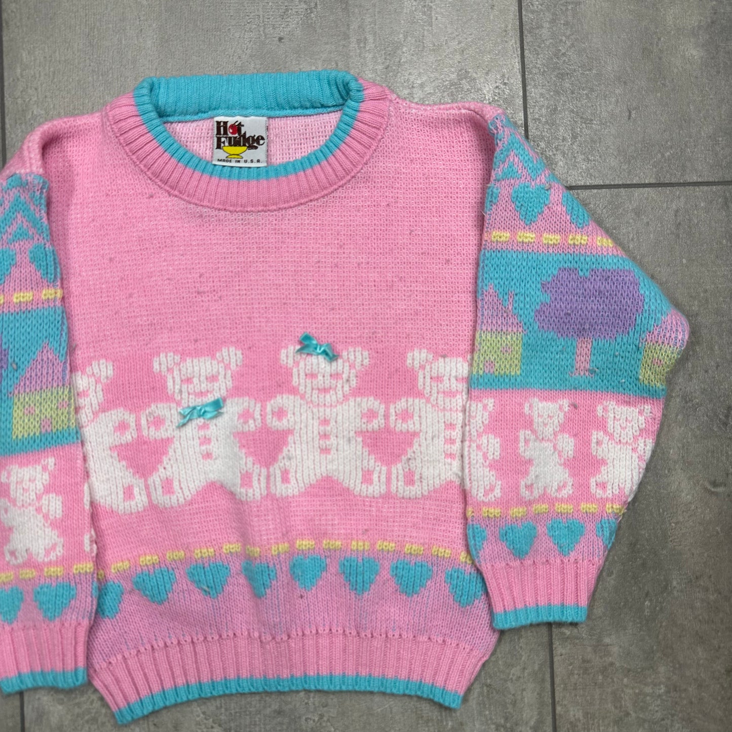 Teddy Bear Intarsia Knit 5-6 Years