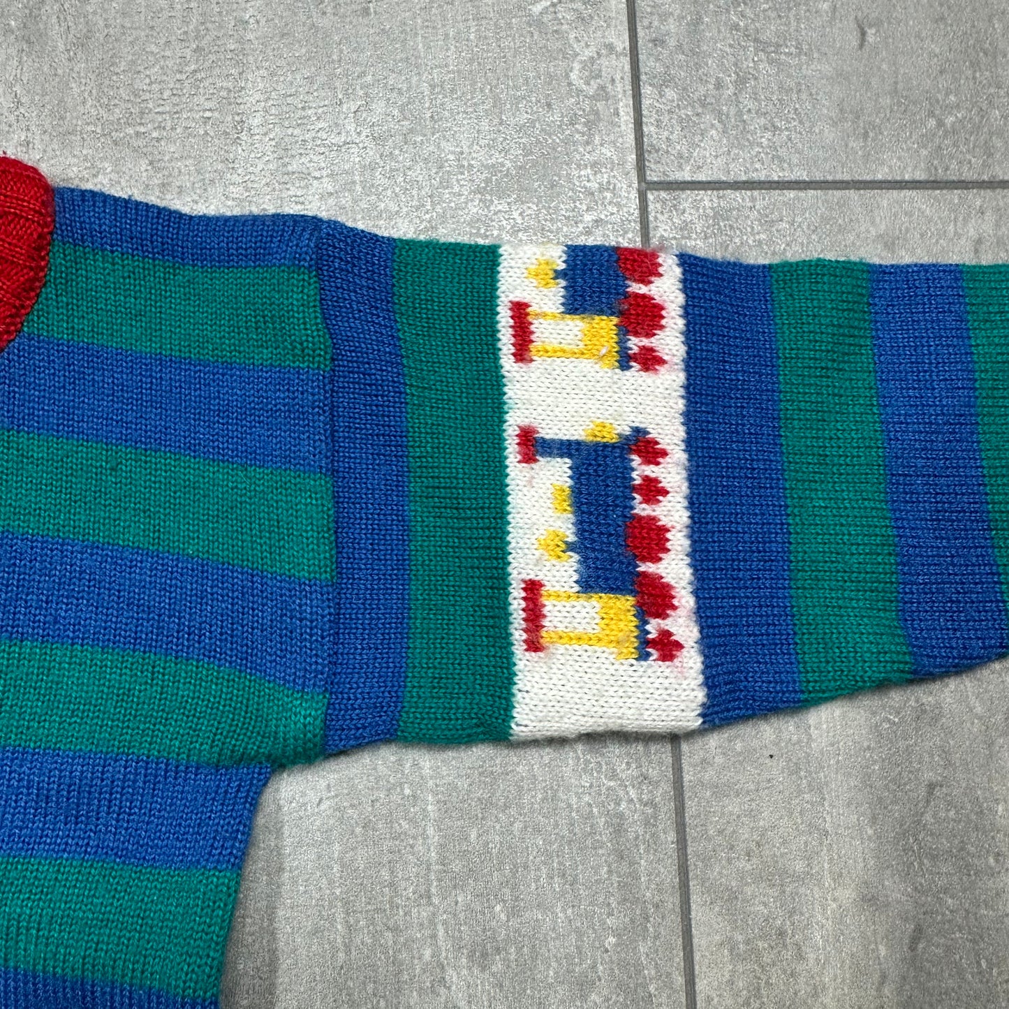 Stripe Intarsia Sleeve Knit 3-4 Years