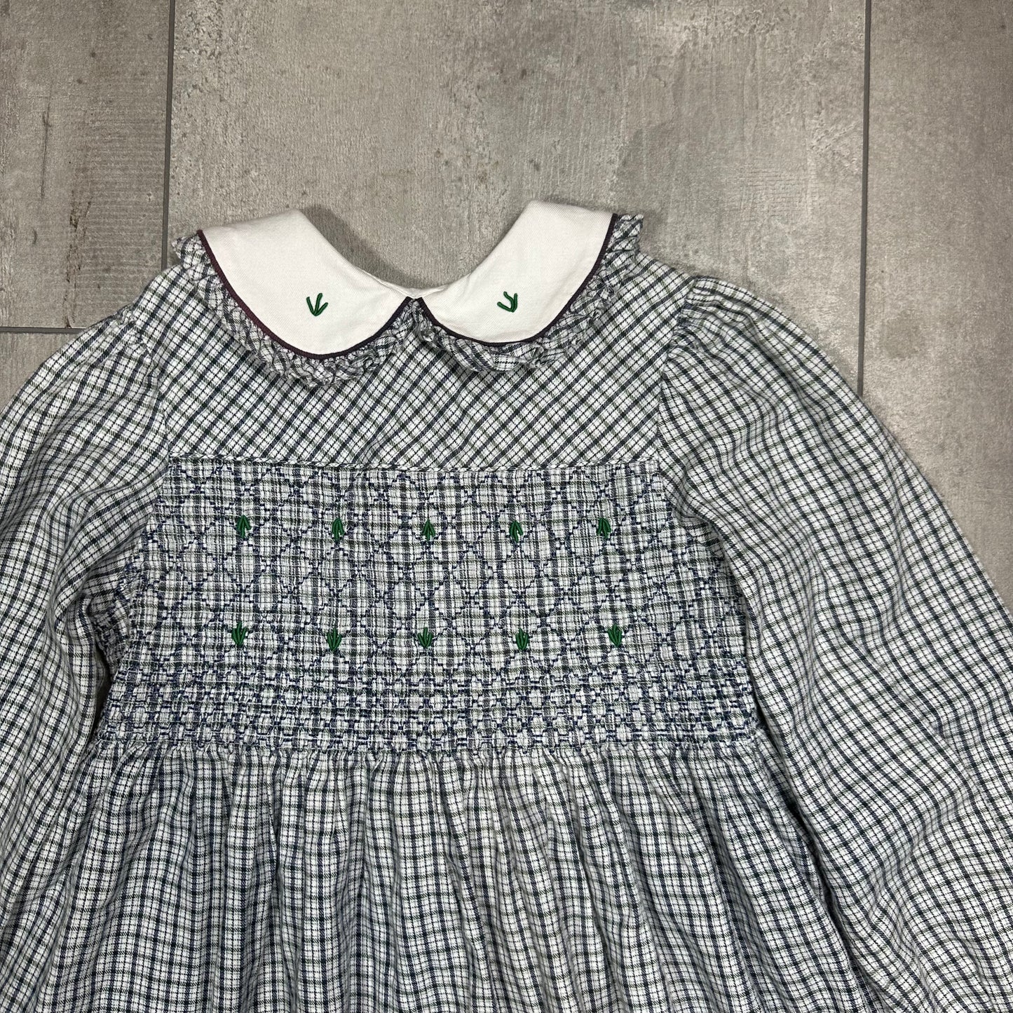 Tartan Smocked Prairie Dress 5-6 Years