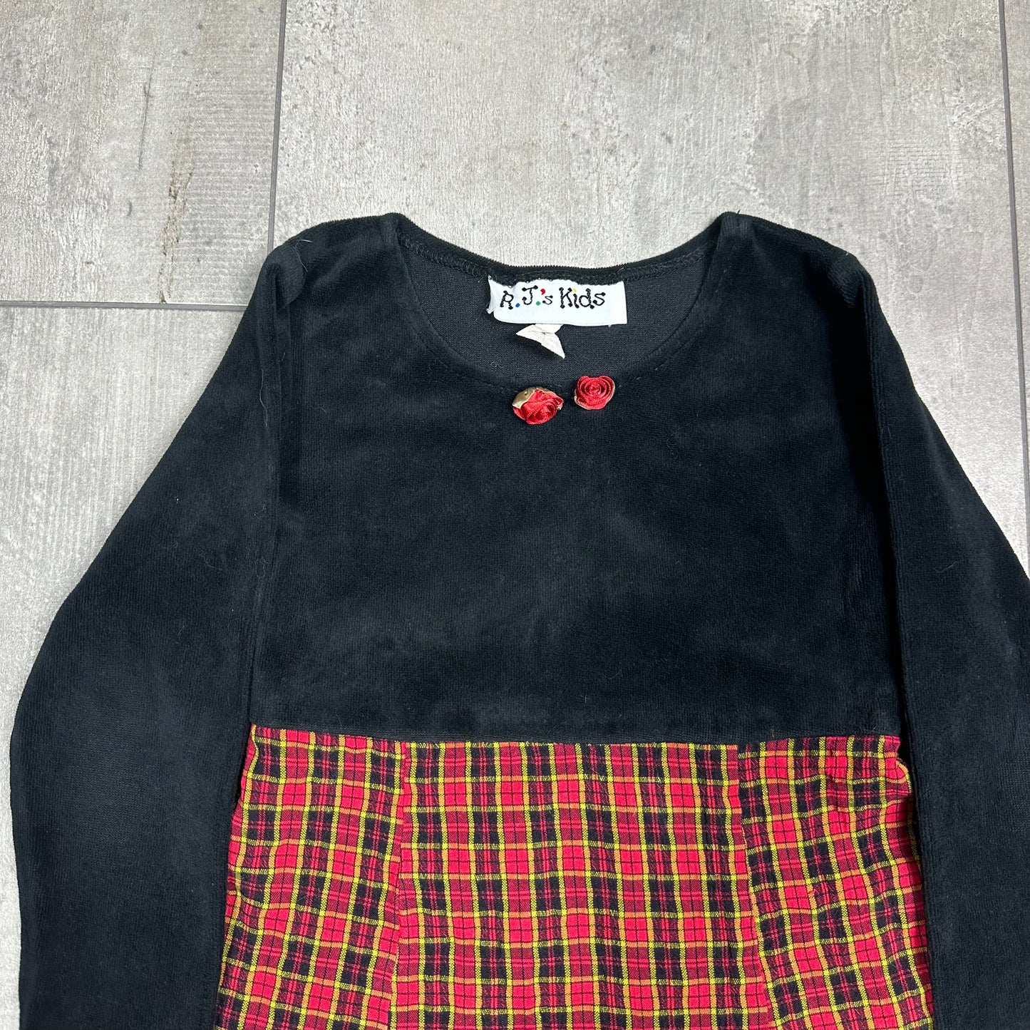 Velvet & Tartan Winter Dress 4-5 Years