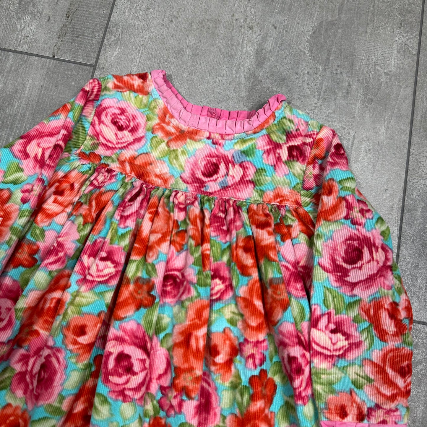 Floral Corduroy Winter Dress 2-3 Years
