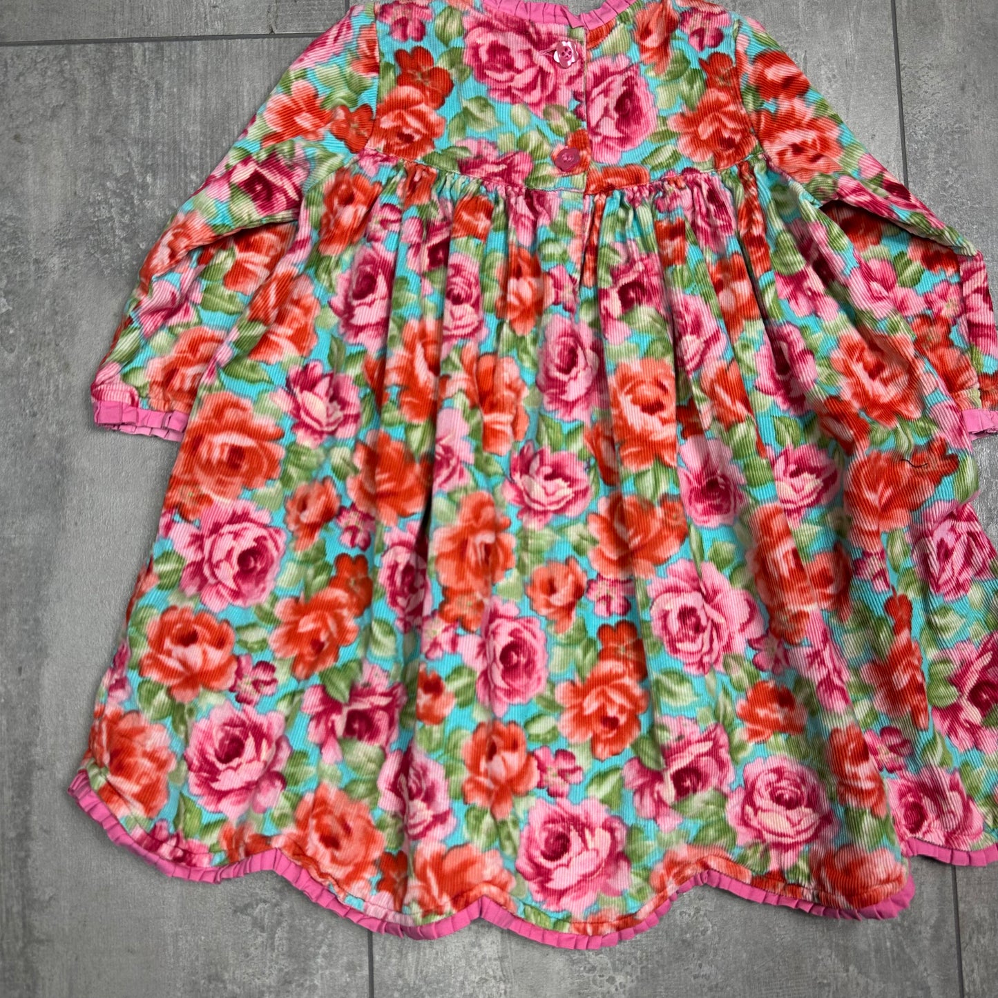 Floral Corduroy Winter Dress 2-3 Years