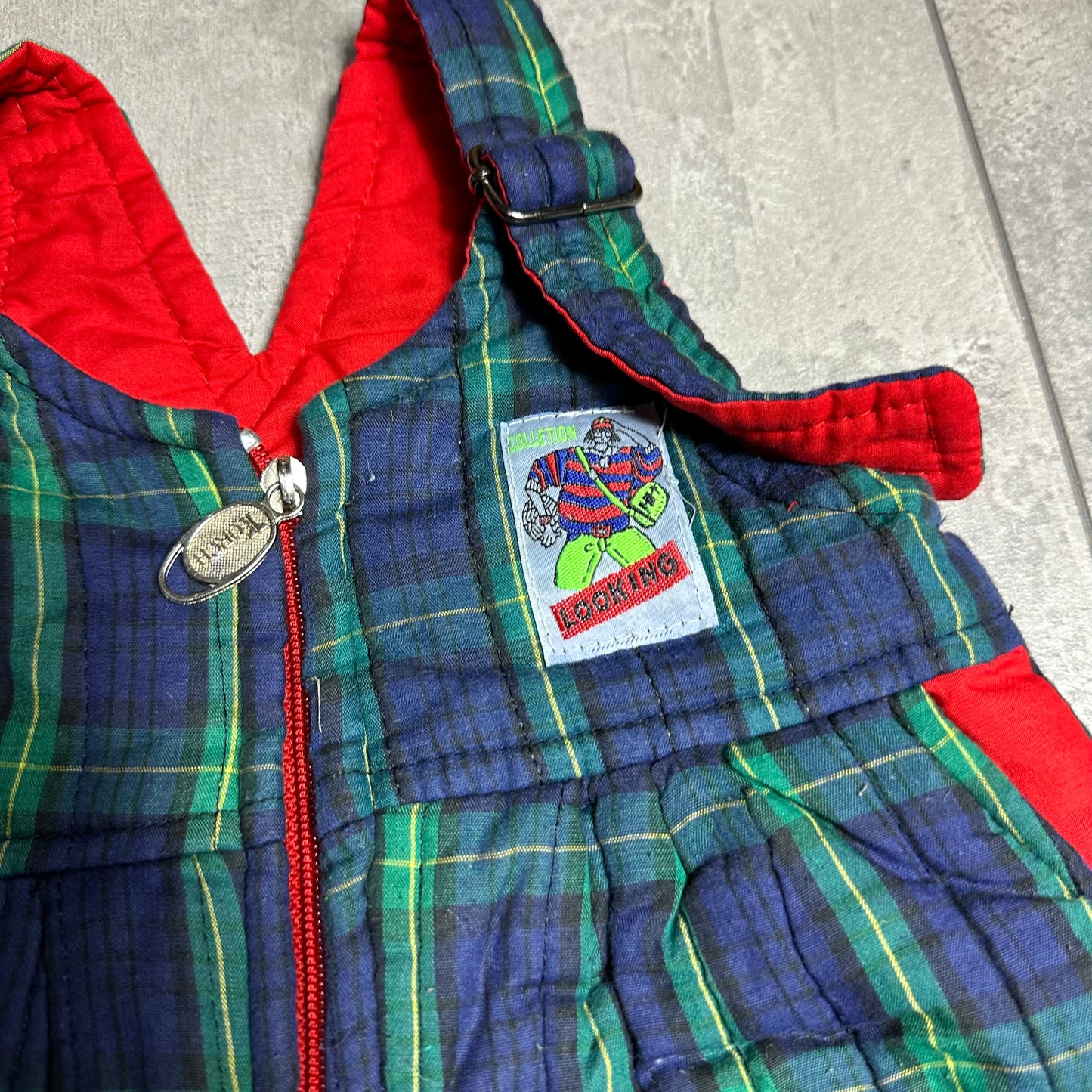 Plaid Embroidered Ski Salopettes 18-24 Months