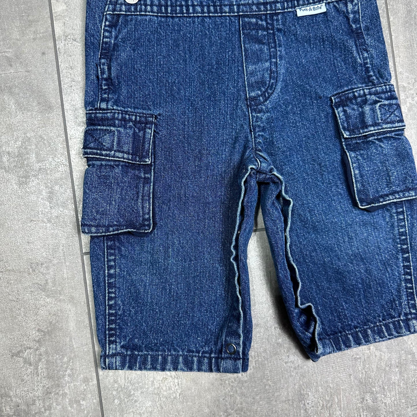 Utility Velcro Denim Dungarees 6-9 Months