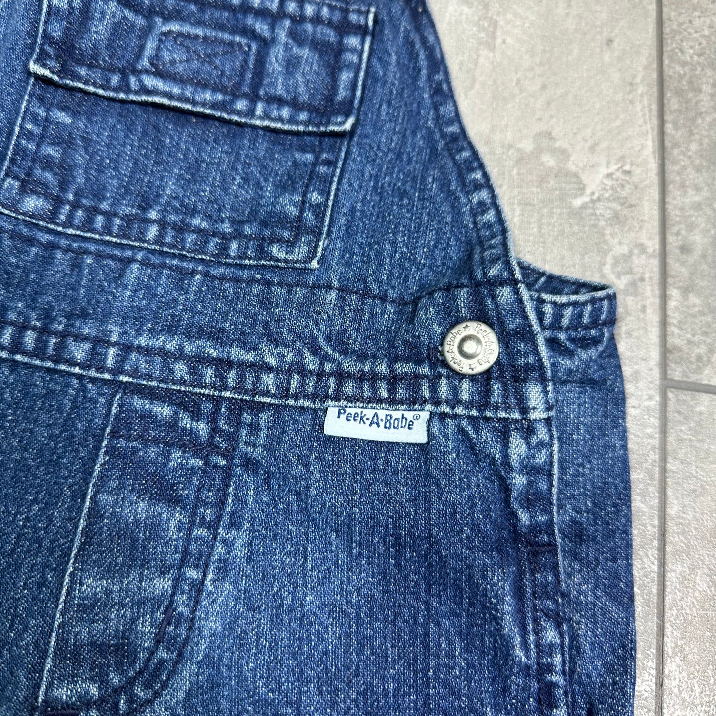 Utility Velcro Denim Dungarees 6-9 Months