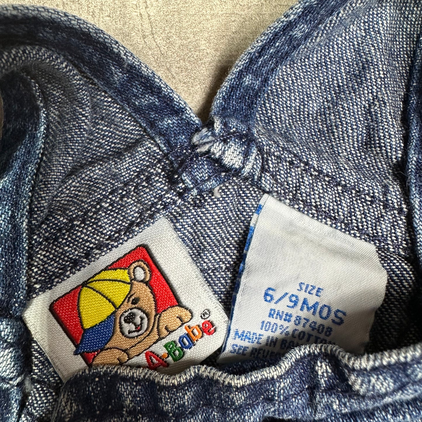 Utility Velcro Denim Dungarees 6-9 Months