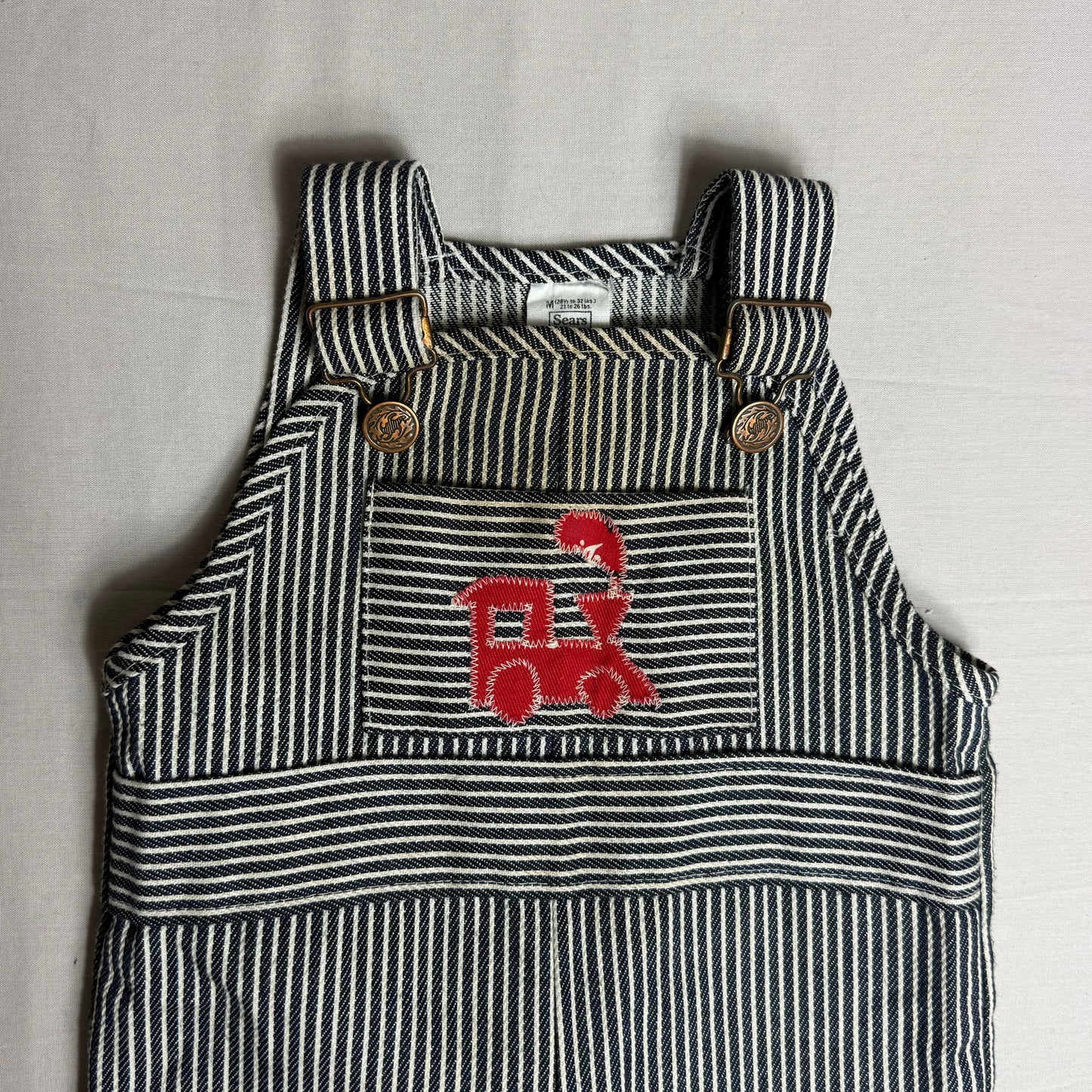 Pinstripe Train Dungarees 9-12 Months
