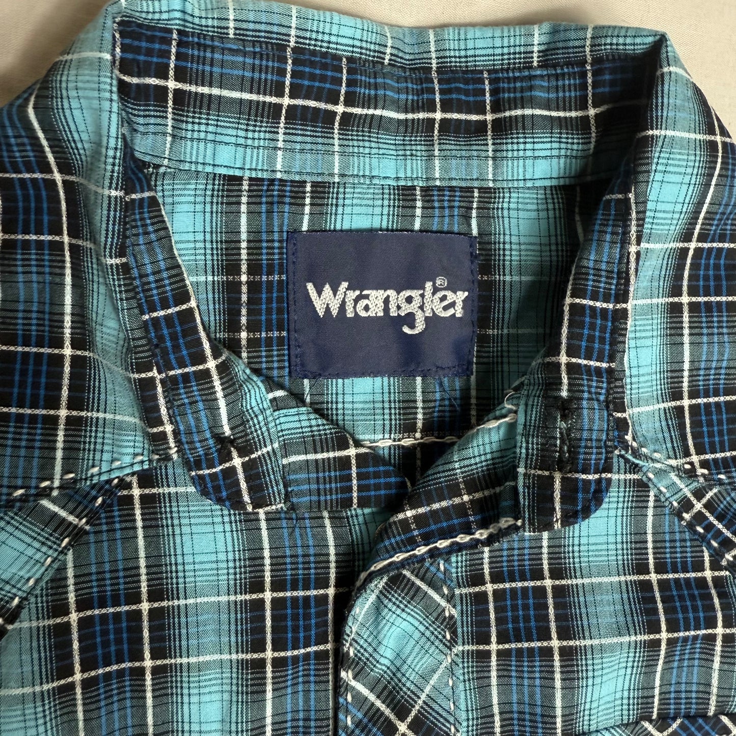 Wrangler Western Blue Check Shirt 13-14 Years