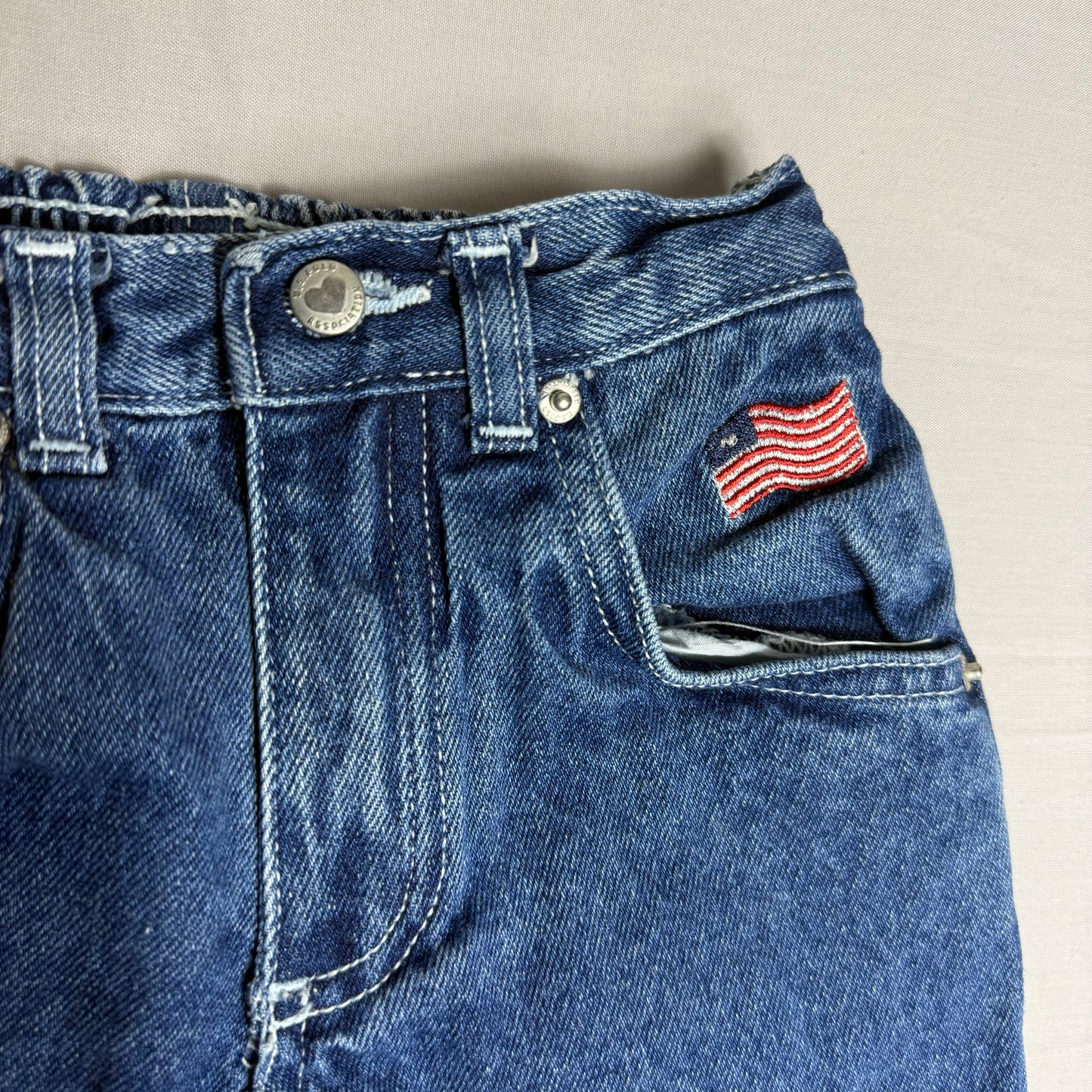 American Flag Embroidered Jeans 2-3 Years