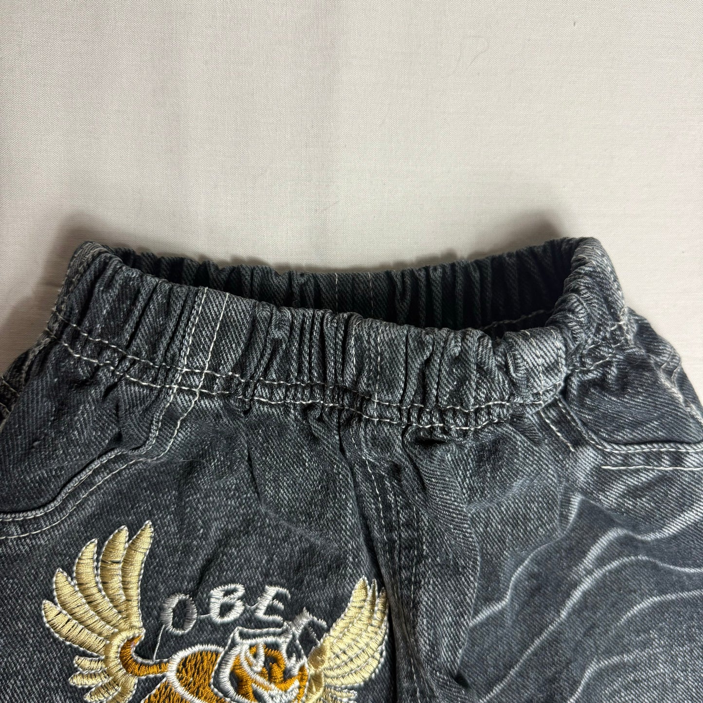 Lion Embroidered Cargo Jeans 9-12 Months