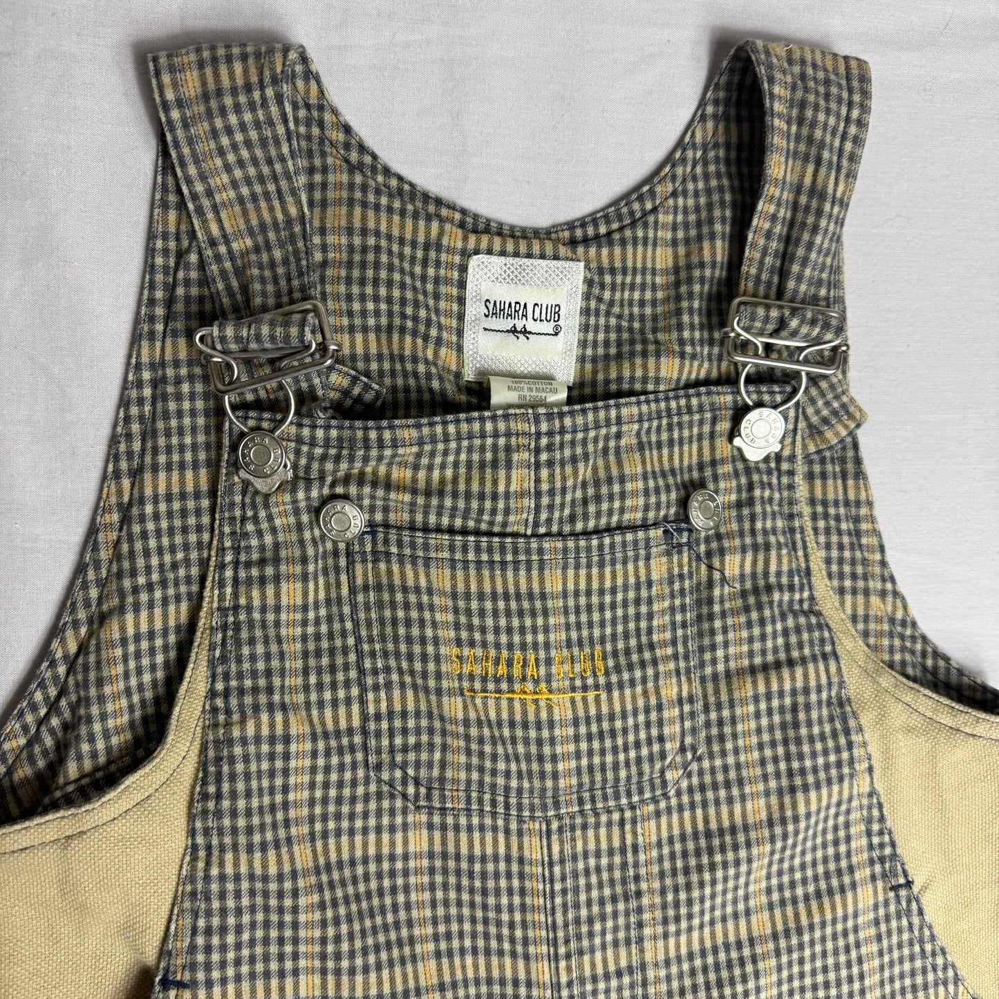 Retro Checkered Dungarees 18-24 Months