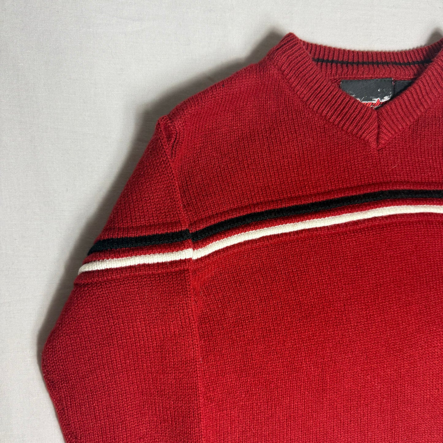 Ribbed Stripe Vneck Jumper 5-6 Years