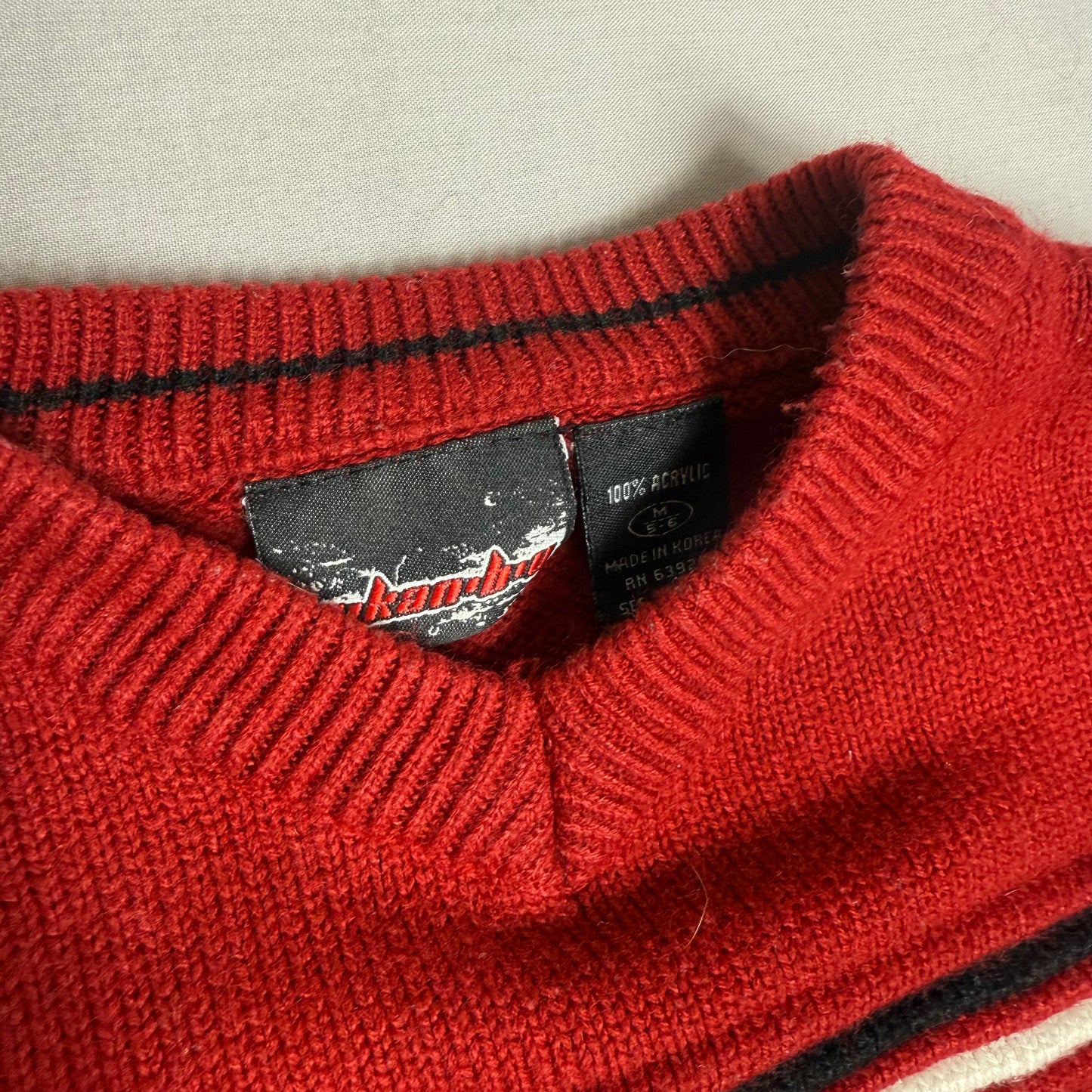 Ribbed Stripe Vneck Jumper 5-6 Years
