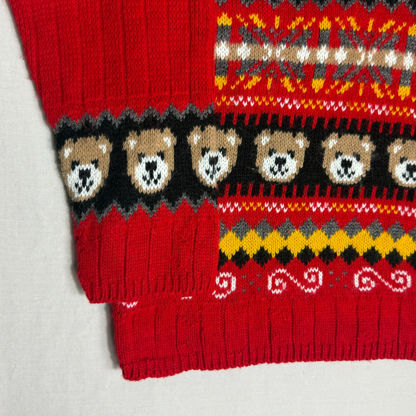 Teddy Bear Stripe Pattern Knit 9-10 Years