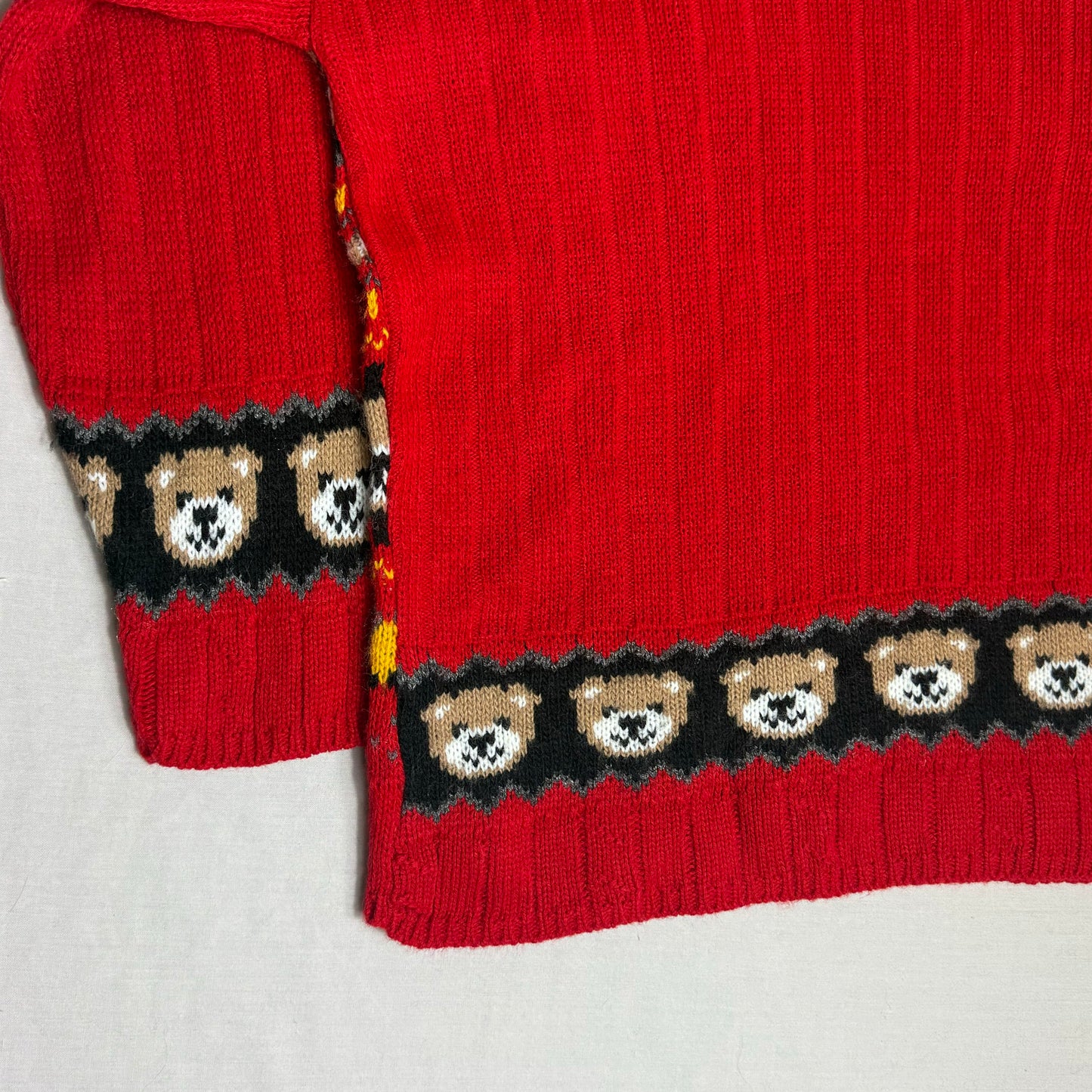 Teddy Bear Stripe Pattern Knit 9-10 Years