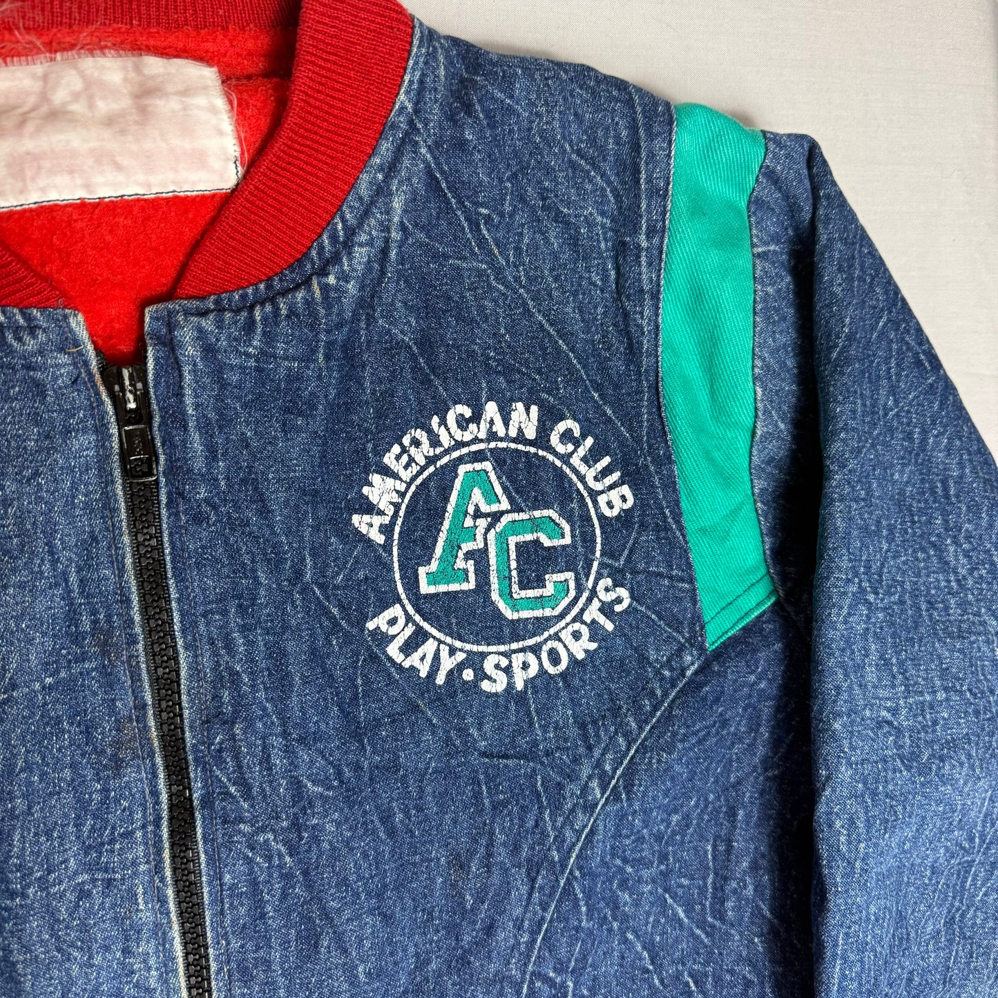 Space Travel Denim Varsity Jacket 11-12 Years