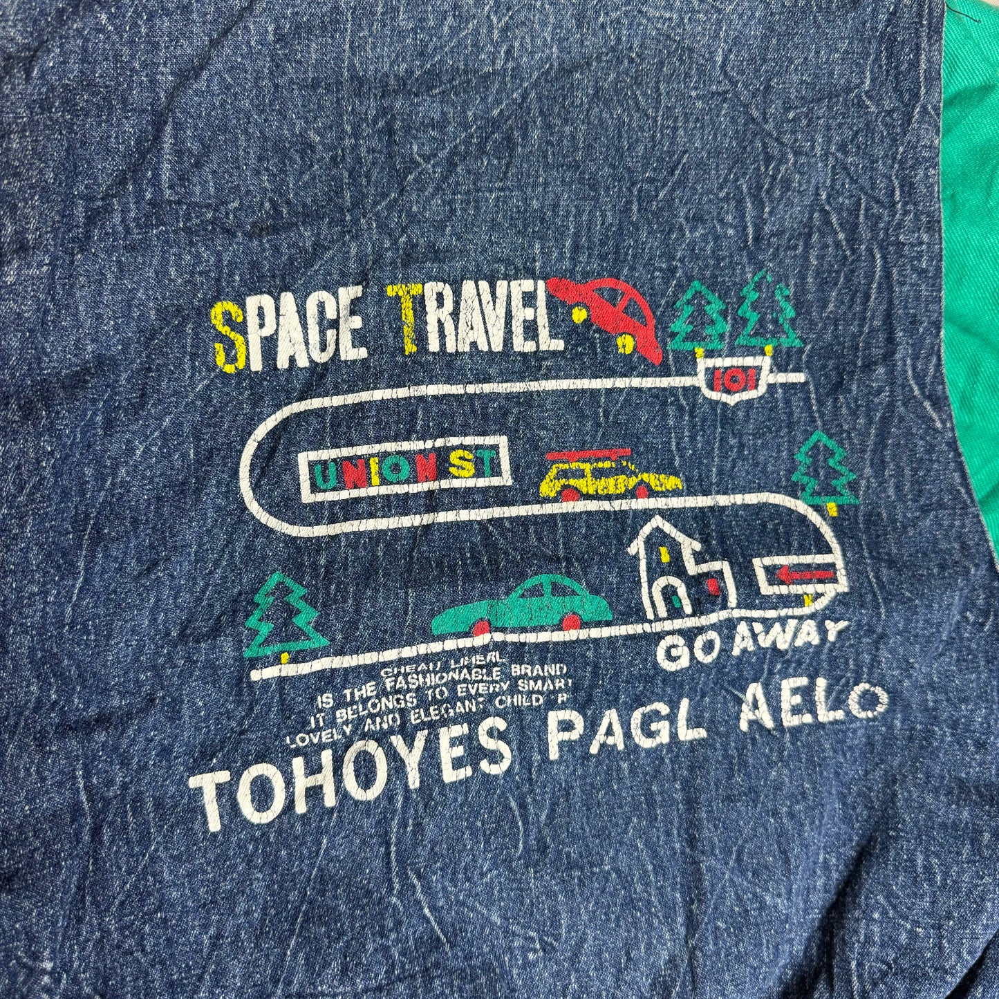 Space Travel Denim Varsity Jacket 11-12 Years