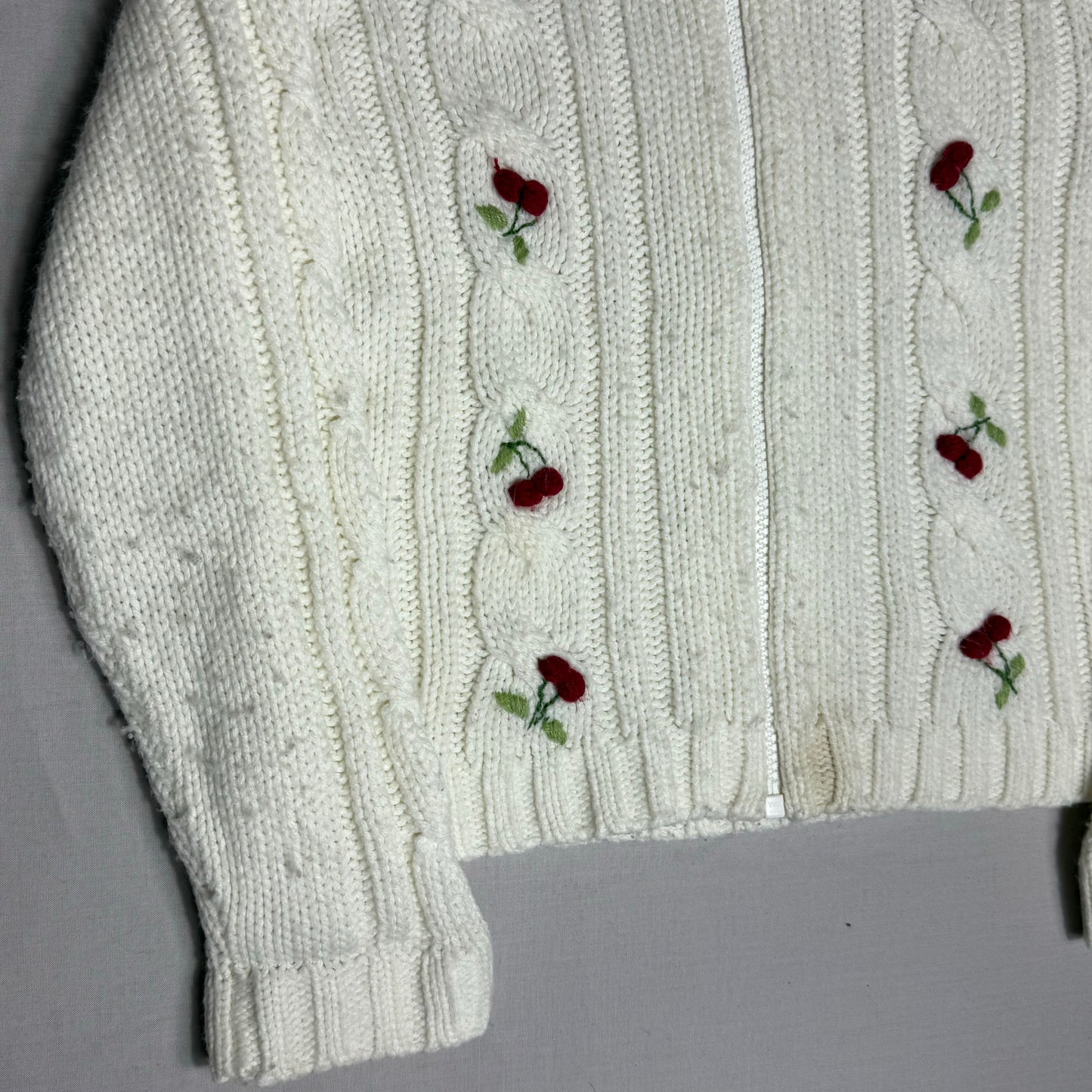 Cherry Cable Knitted Hoodie 6-7 Years