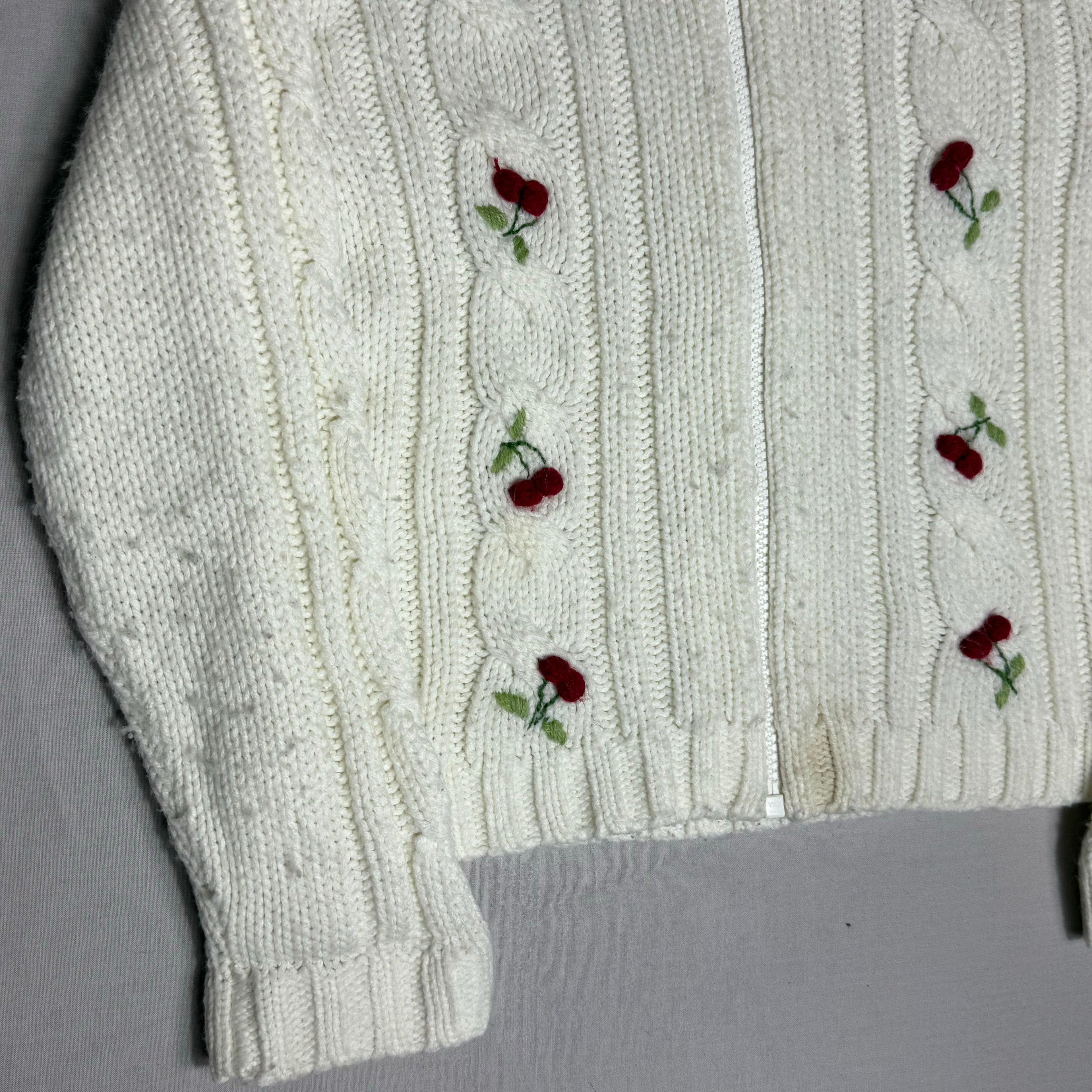 Cherry Cable Knitted Hoodie 6-7 Years