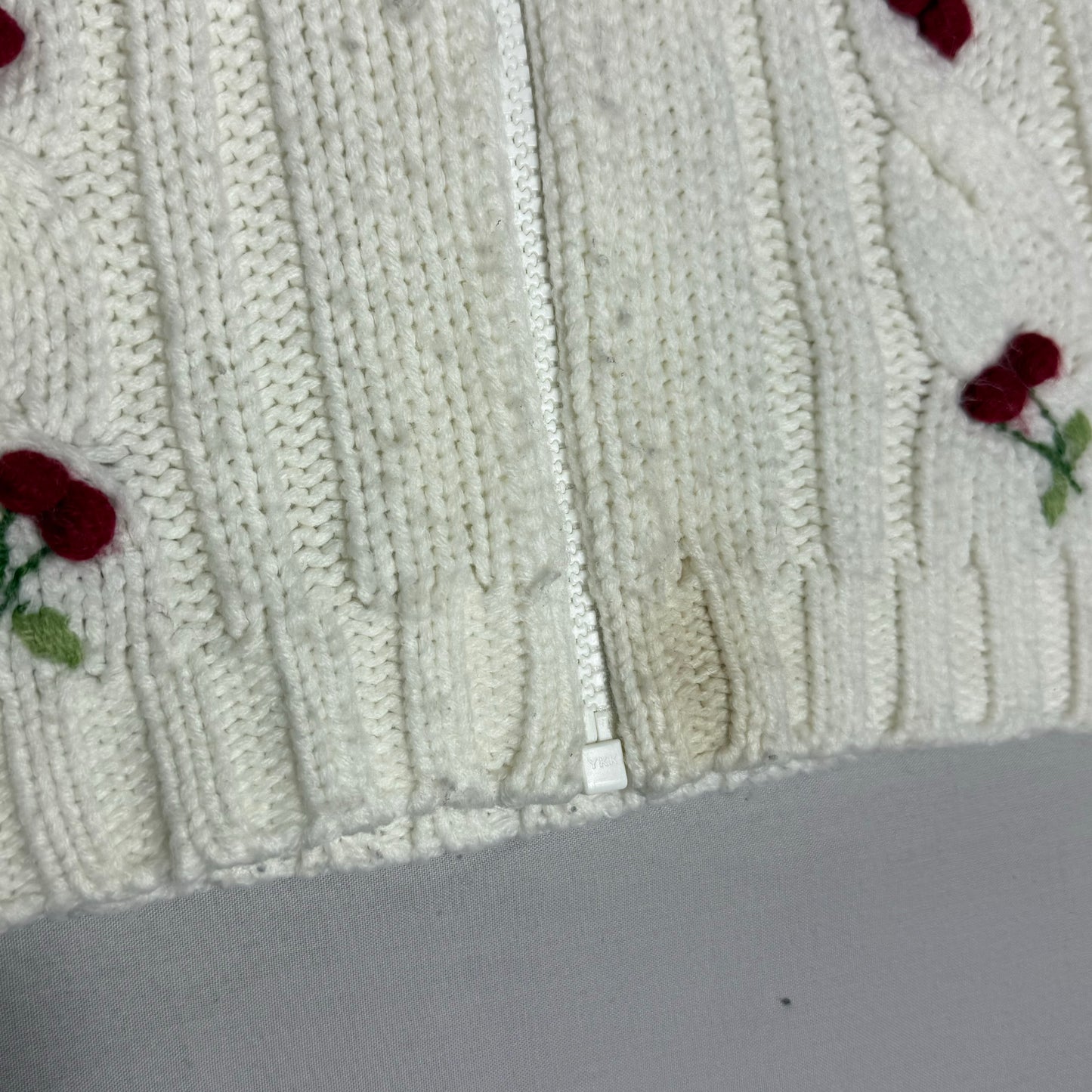Cherry Cable Knitted Hoodie 6-7 Years