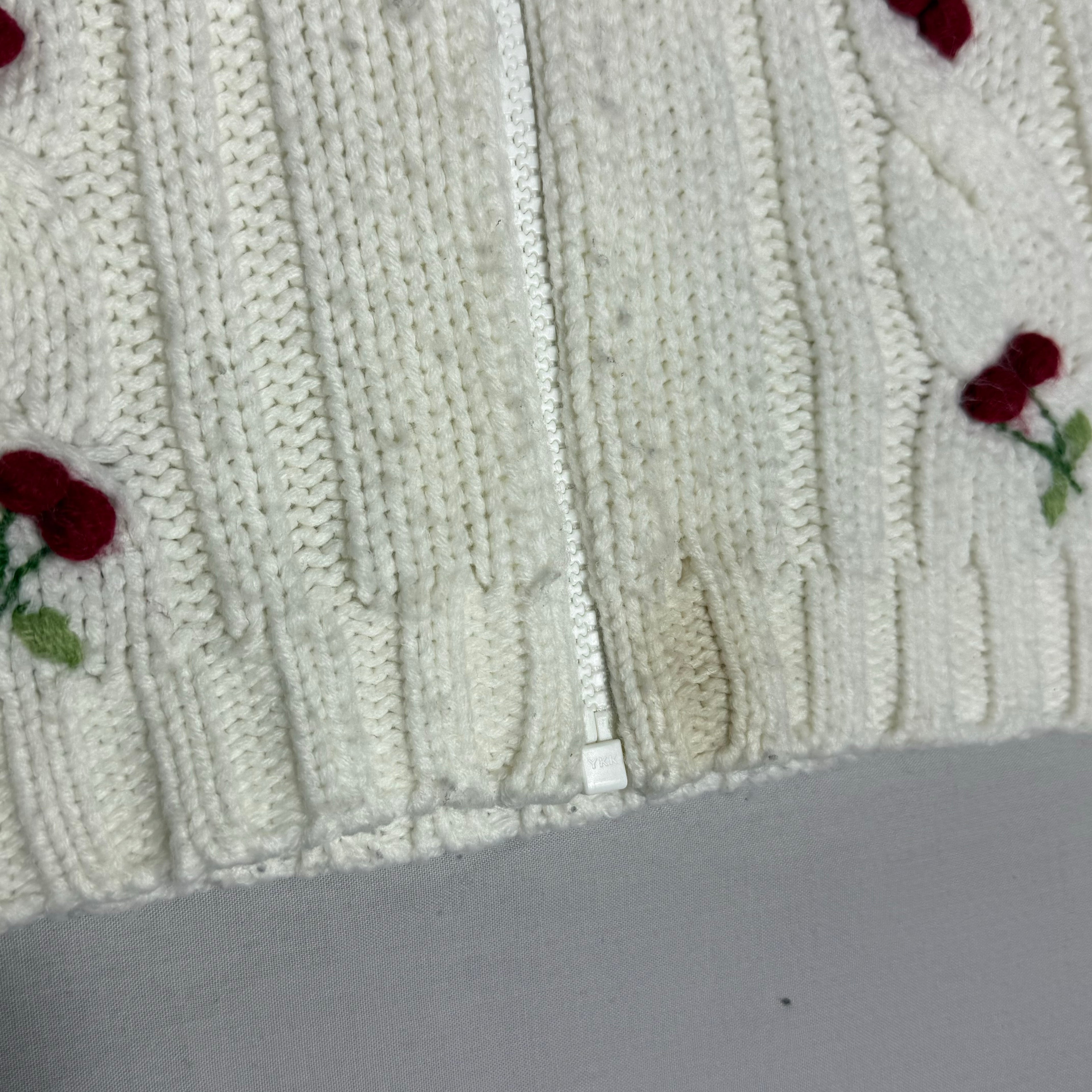 Cherry Cable Knitted Hoodie 6-7 Years