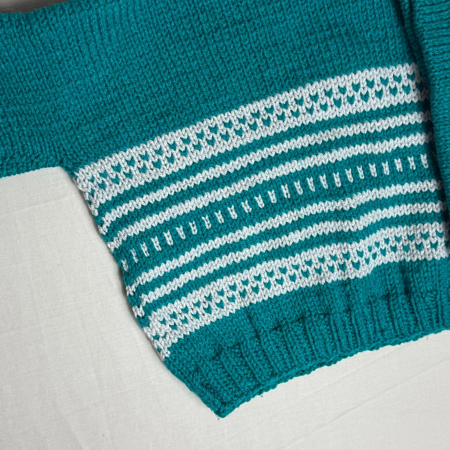 Handmade Cableknit Stripe Jumper 5-6 Years