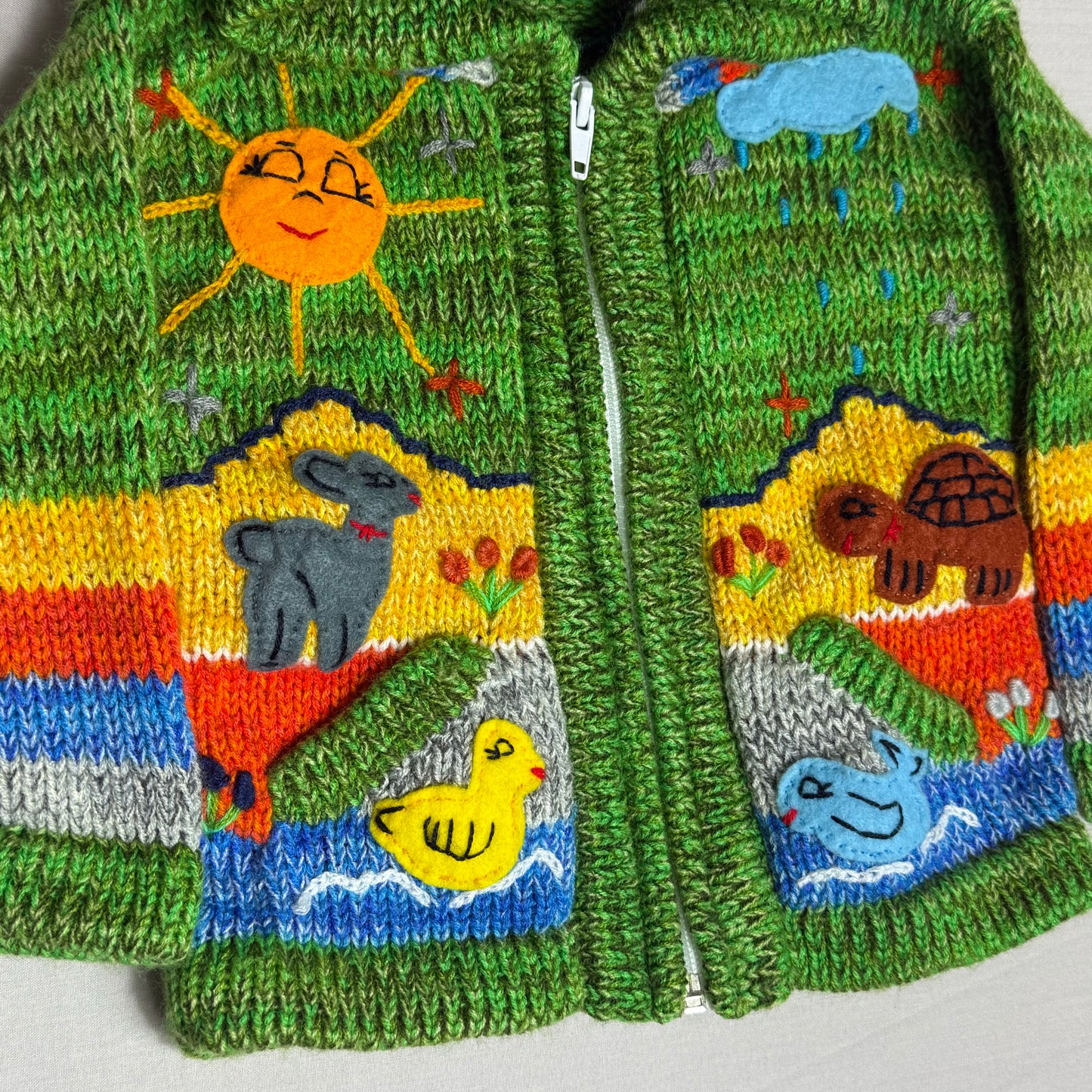 Peruvian Embroidered Knit Hoodie 2-3 Years