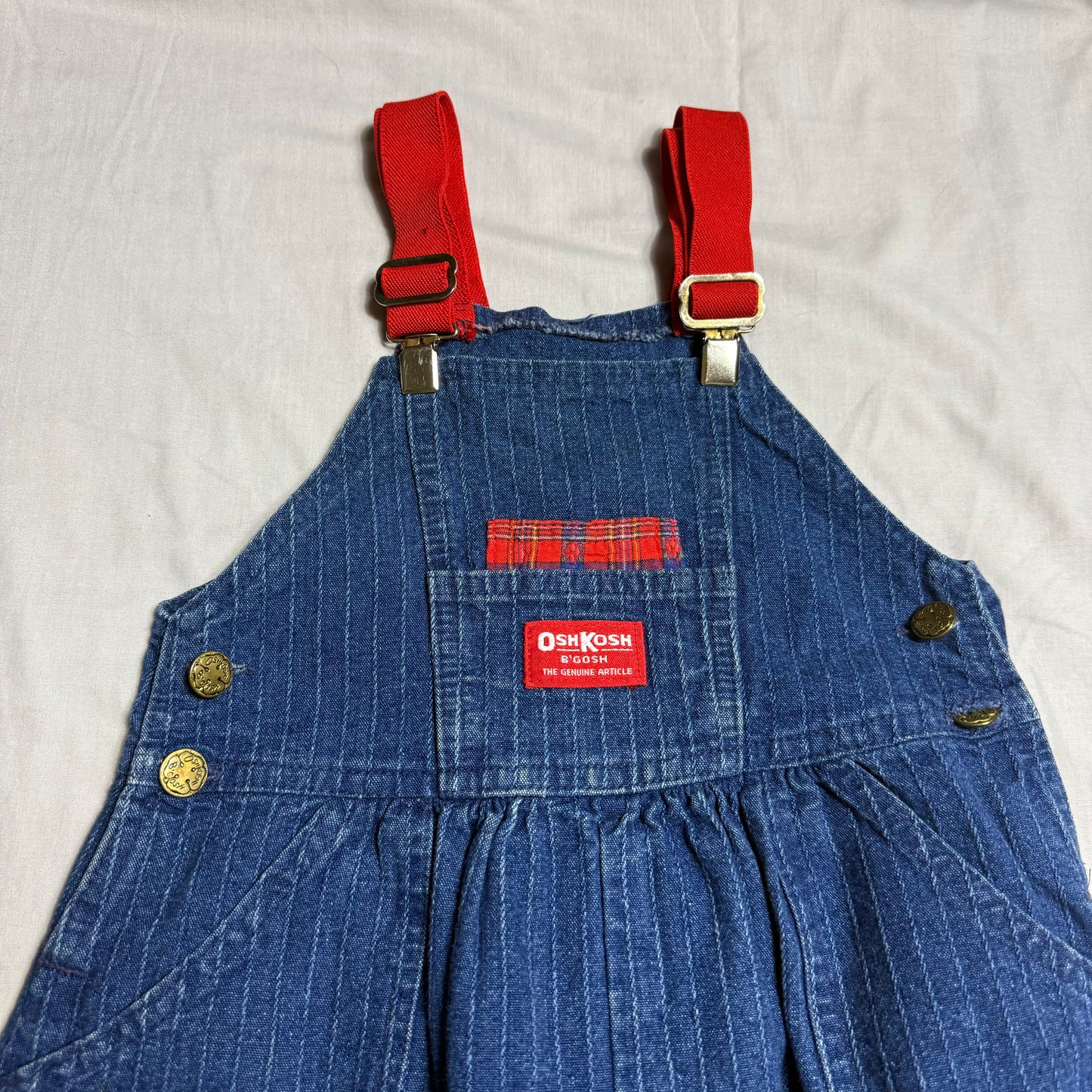 OshKosh B'Gosh Pinstripe Dungarees 6-7 Years
