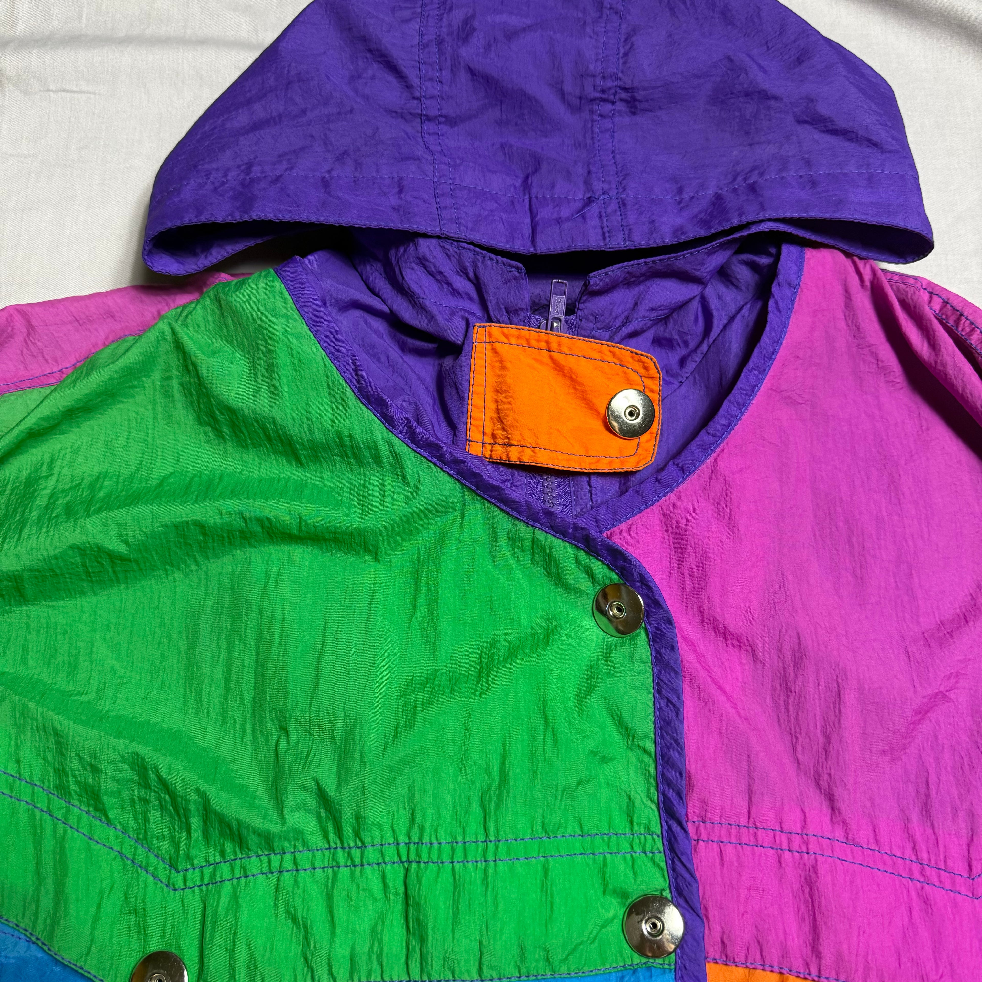 80s Colour Block Shell Jacket 12-13 Years