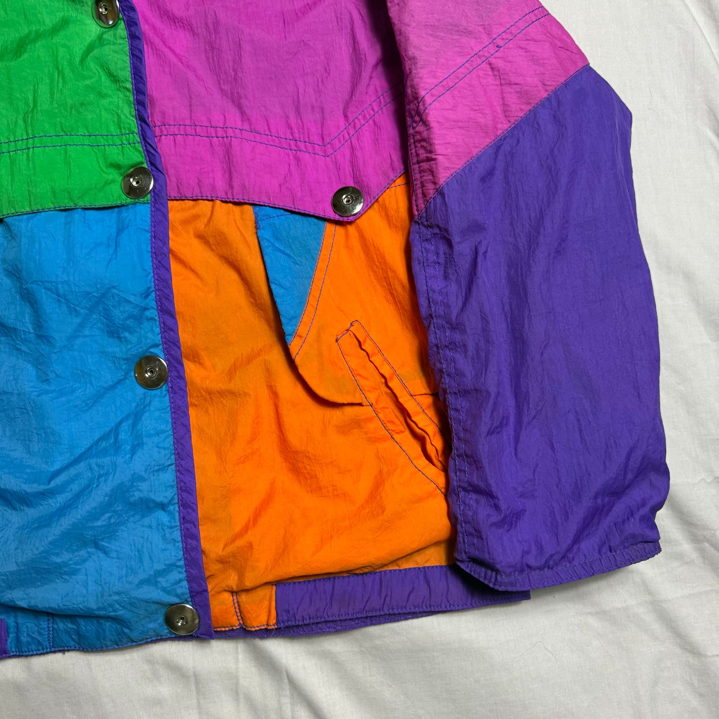 80s Colour Block Shell Jacket 12-13 Years
