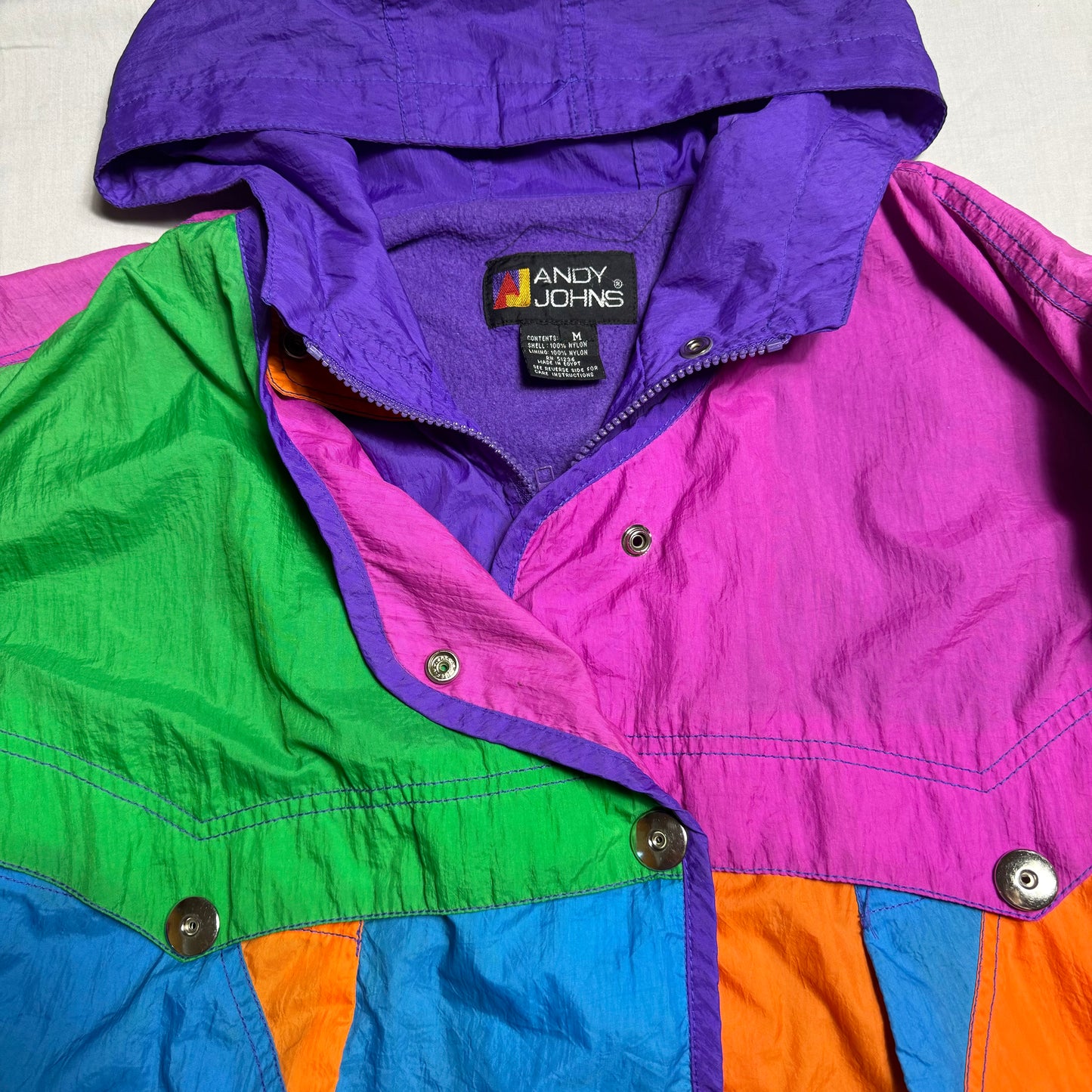 80s Colour Block Shell Jacket 12-13 Years