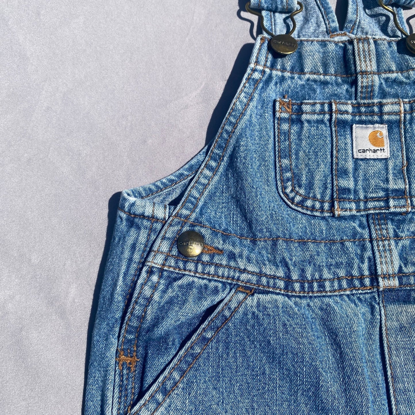 Carhartt Lightwash Denim Dungarees 12 - 18 Months - Secondly