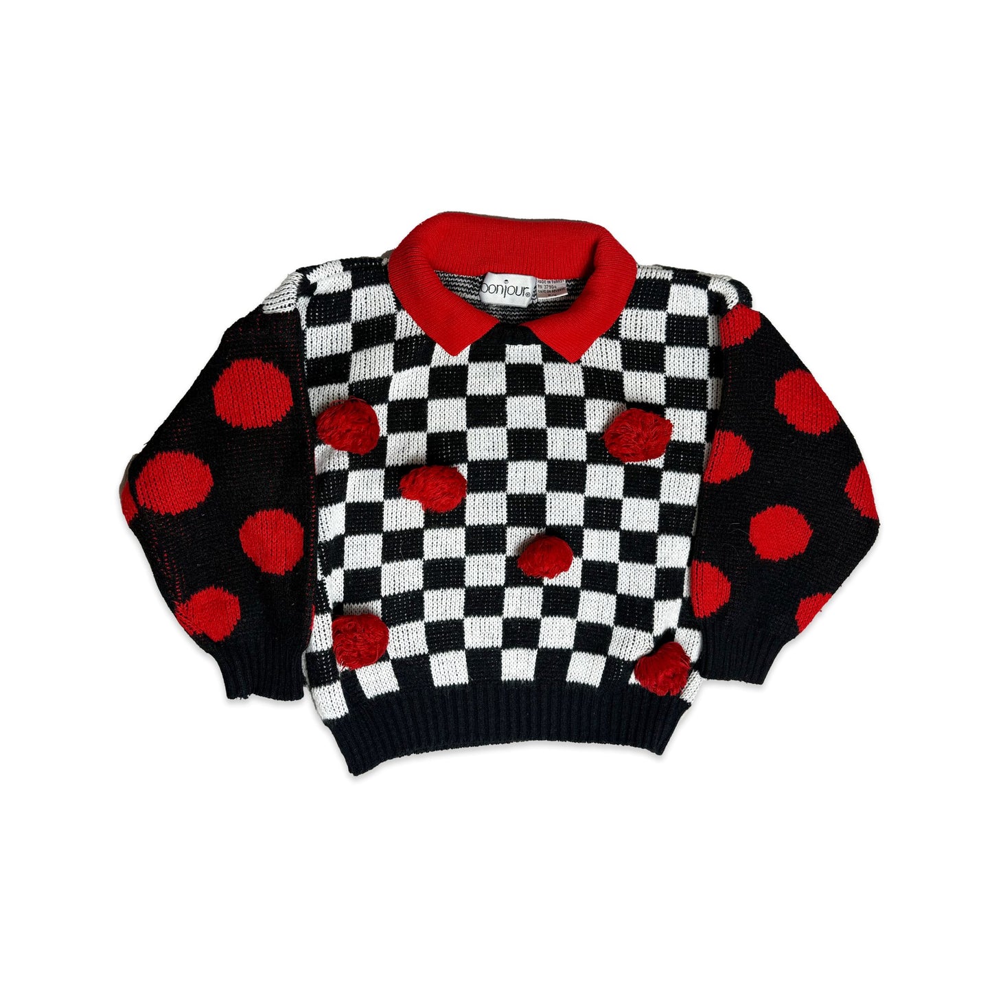Checkerboard Polka Dot Knit Jumper 5 - 6 Years New Arrivals Winter Checkerboard_Polka_Dot_Knit_Jumper_5 - 6_Years_349 - Secondly