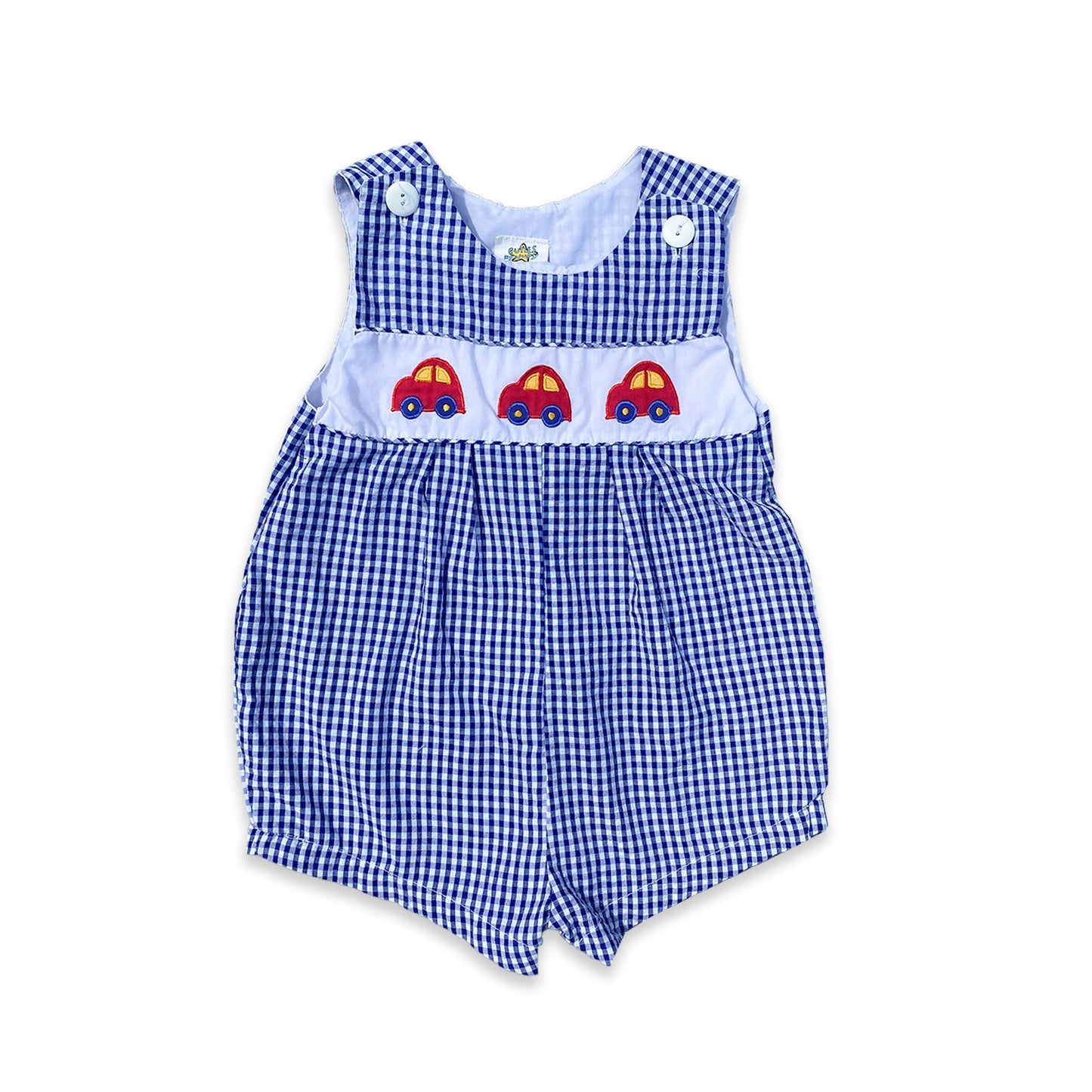 Gingham Car Embroidered All in One 12 - 18 Months Gingham_Car_Embroidered_All_in_One_187 - Secondly
