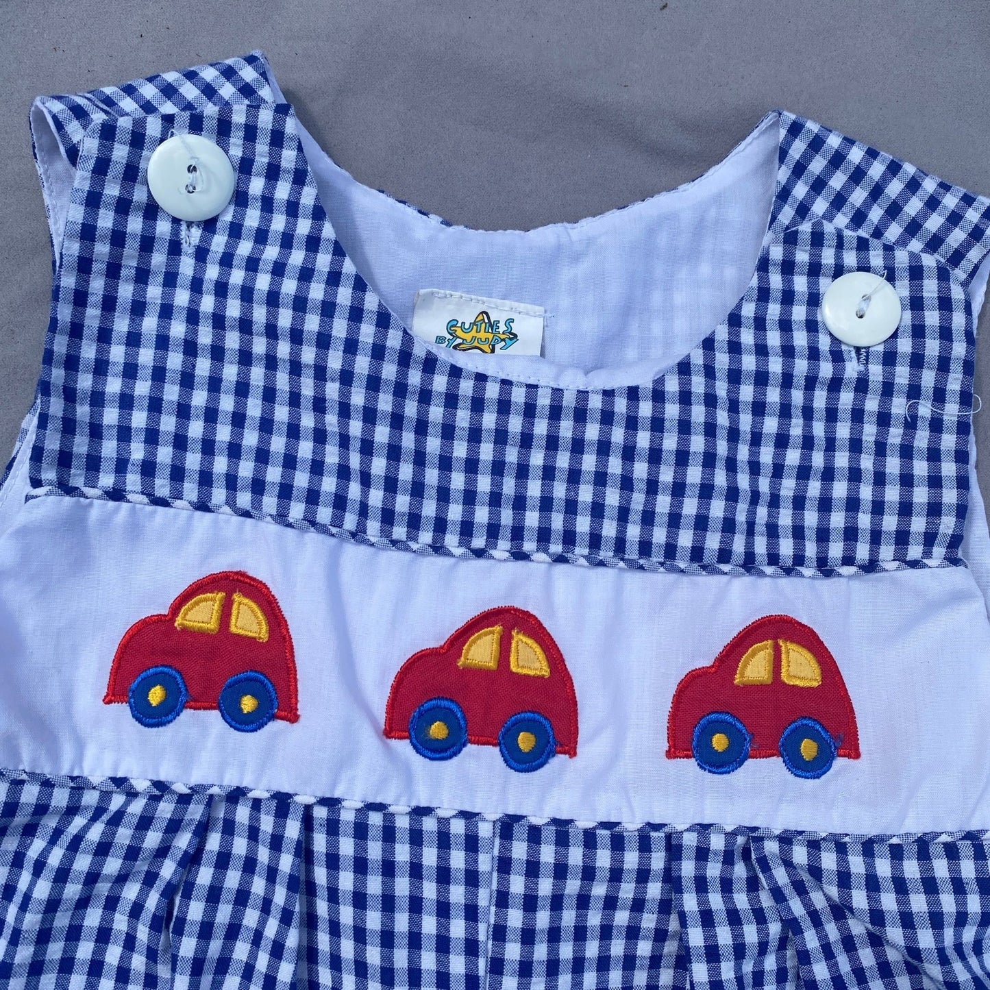 Gingham Car Embroidered All in One 12 - 18 Months Gingham_Car_Embroidered_All_in_One_187 - Secondly