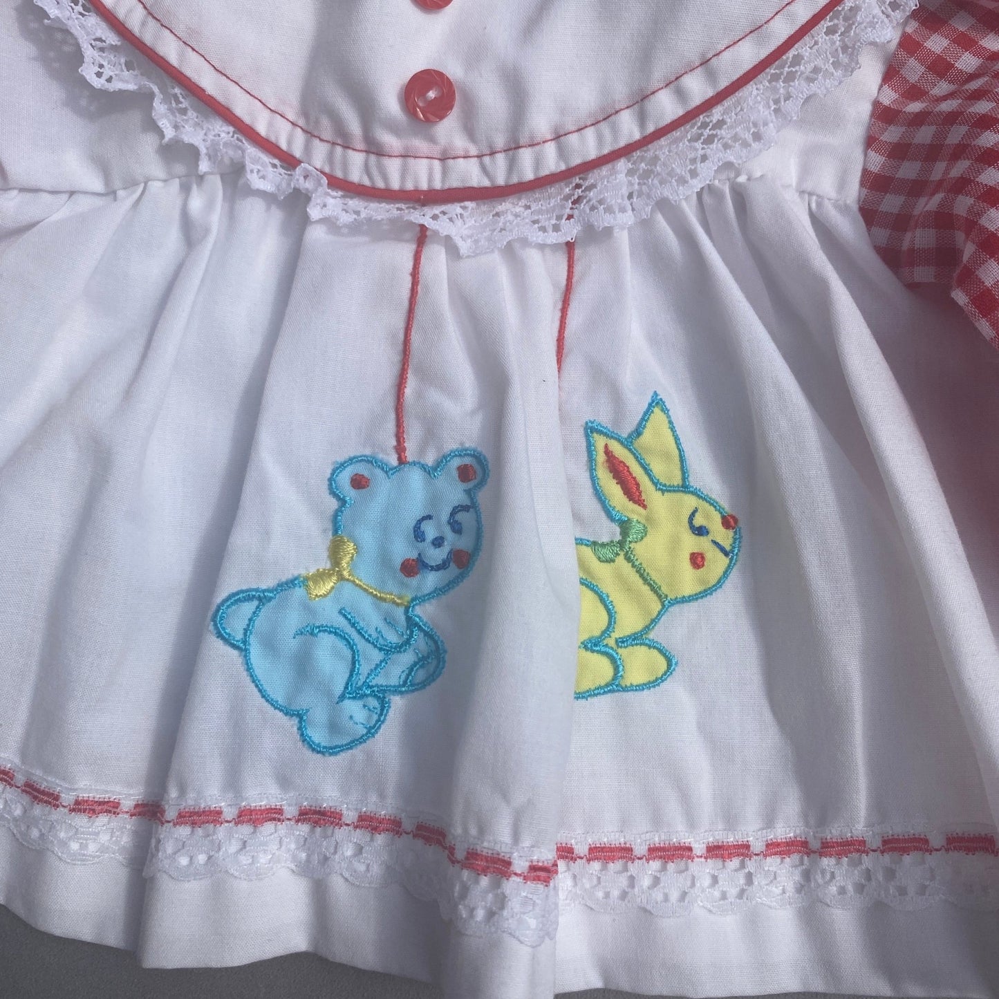 Gingham Embroidered Prairie Top 0-3 Months Summer - Secondly
