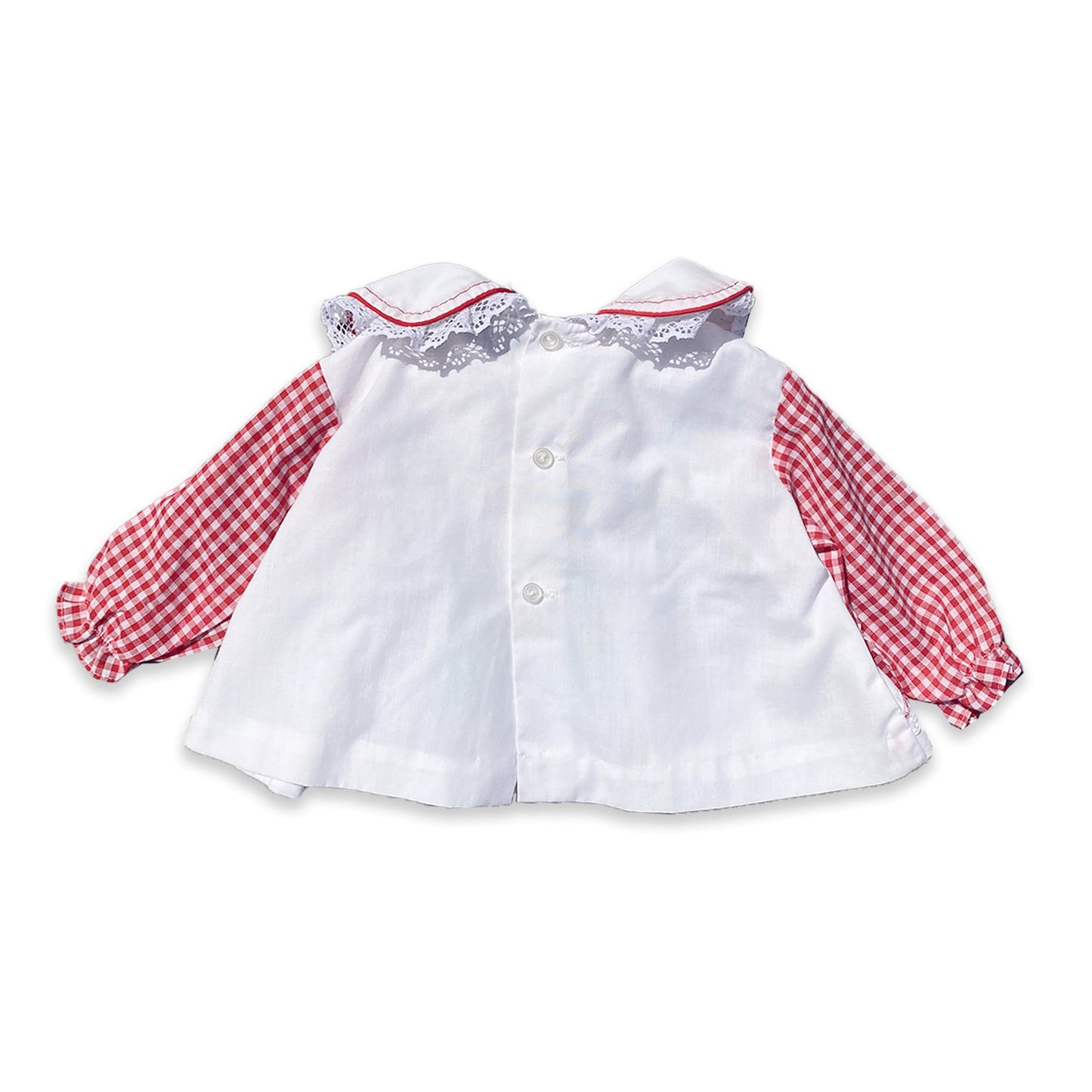Gingham Embroidered Prairie Top 0-3 Months Summer - Secondly