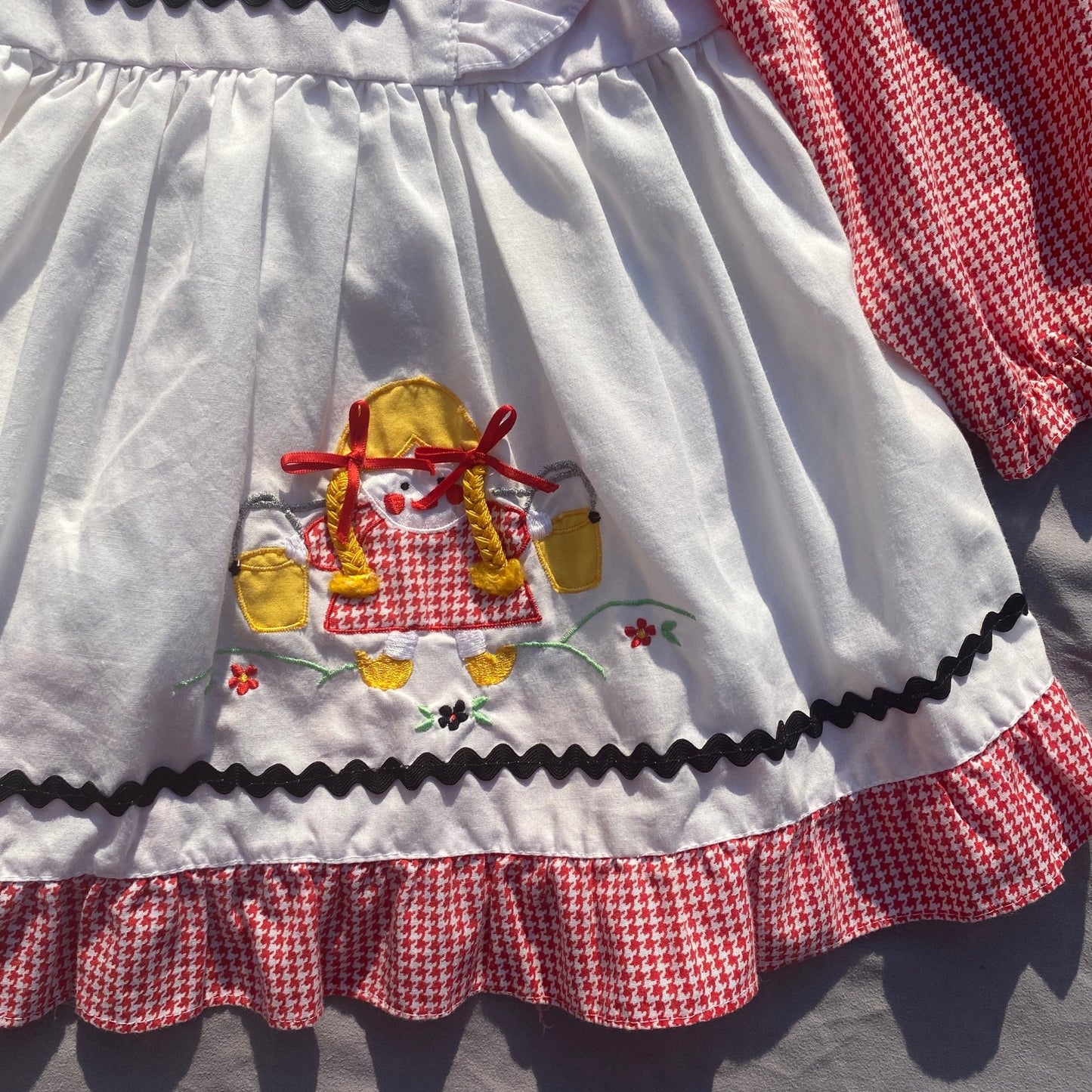 Gingham Prairie Frill Embroidered Dress 2 - 3 Years Gingham_Prairie_Frill_Embroidered_Dress_144 - Secondly