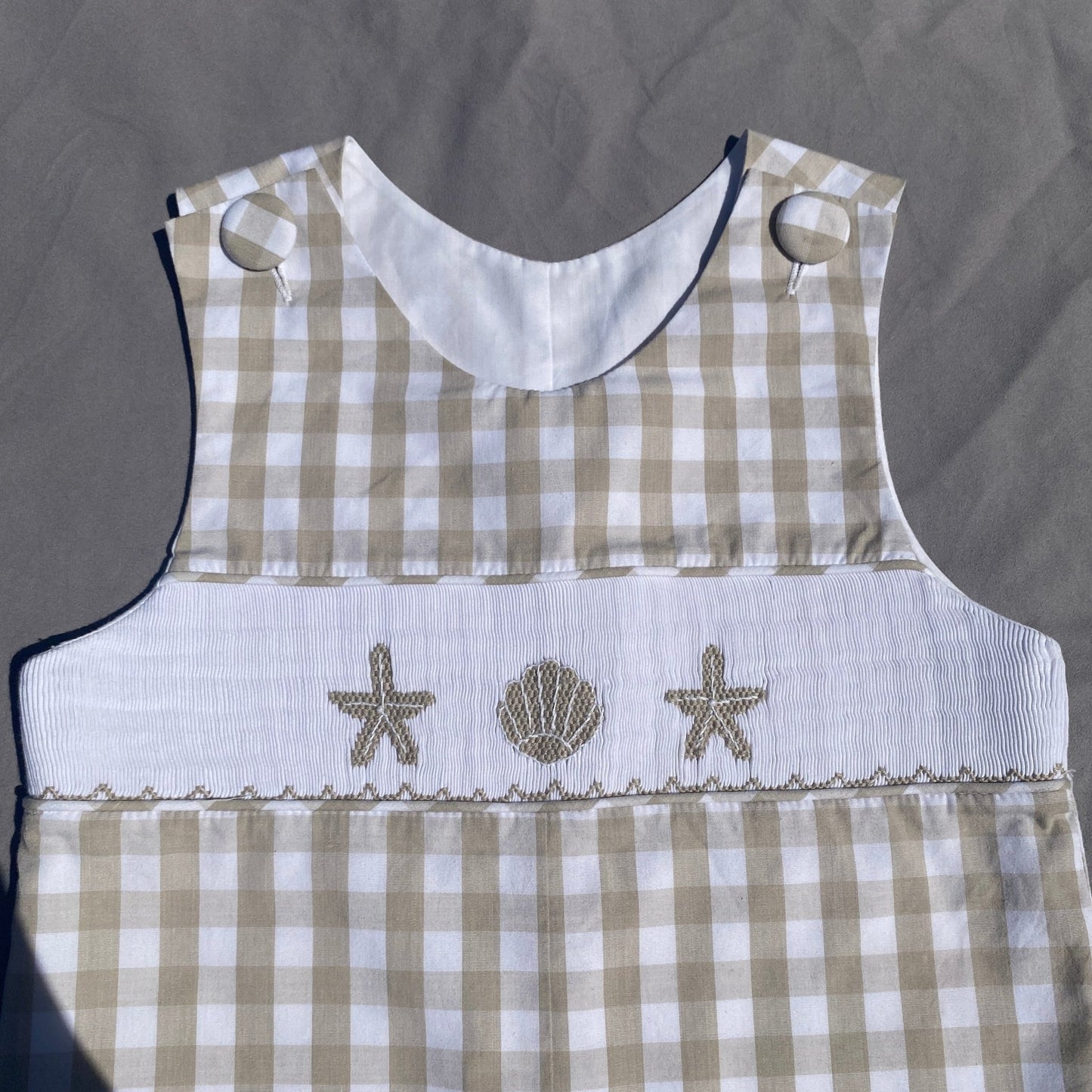 Gingham Seashell Embroidered All in One 18 - 24 Months Gingham_Seashell_Embroidered_All_in_One_238 - Secondly