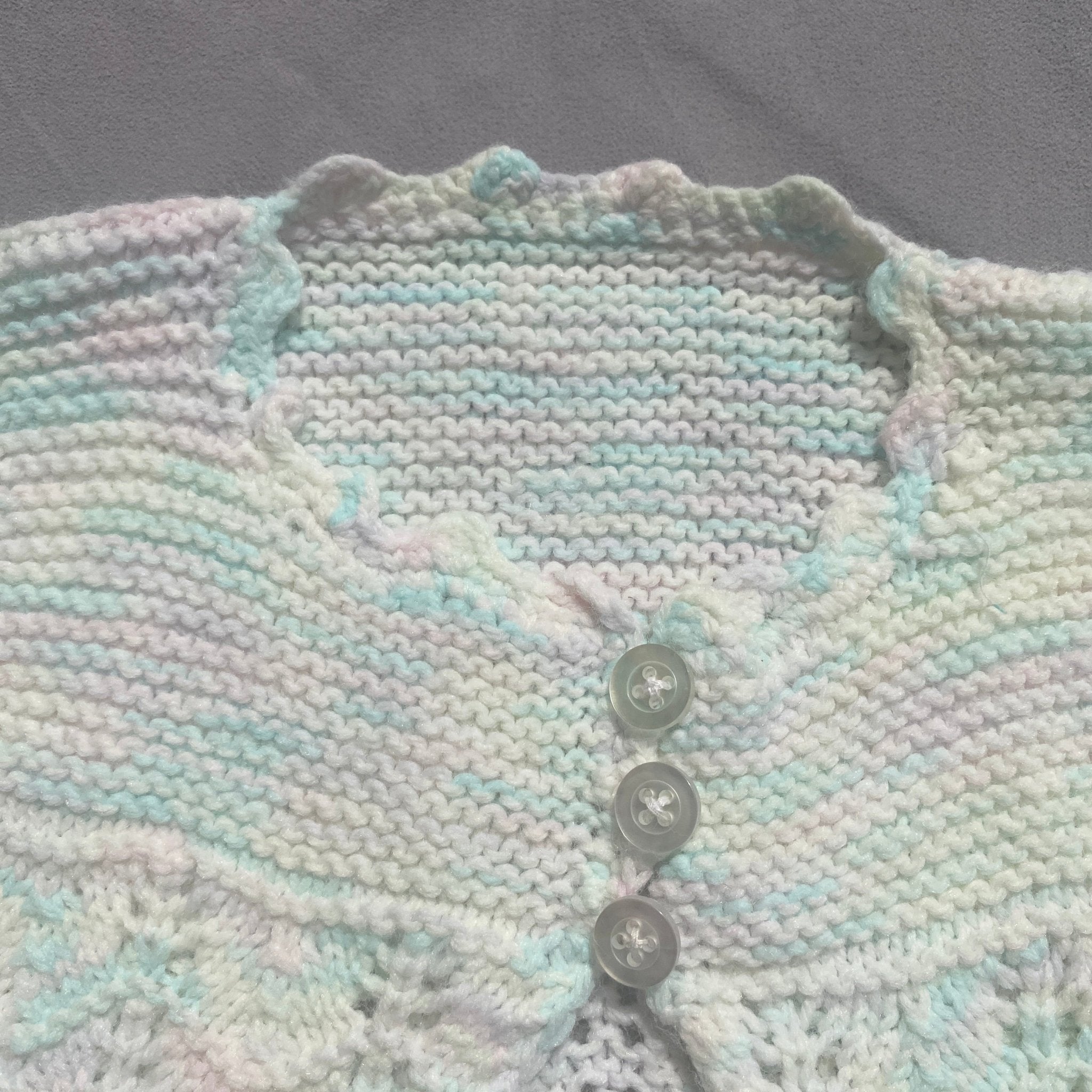 Handmade Multicoloured Vintage Cardigan 6-9 Months Summer - Secondly
