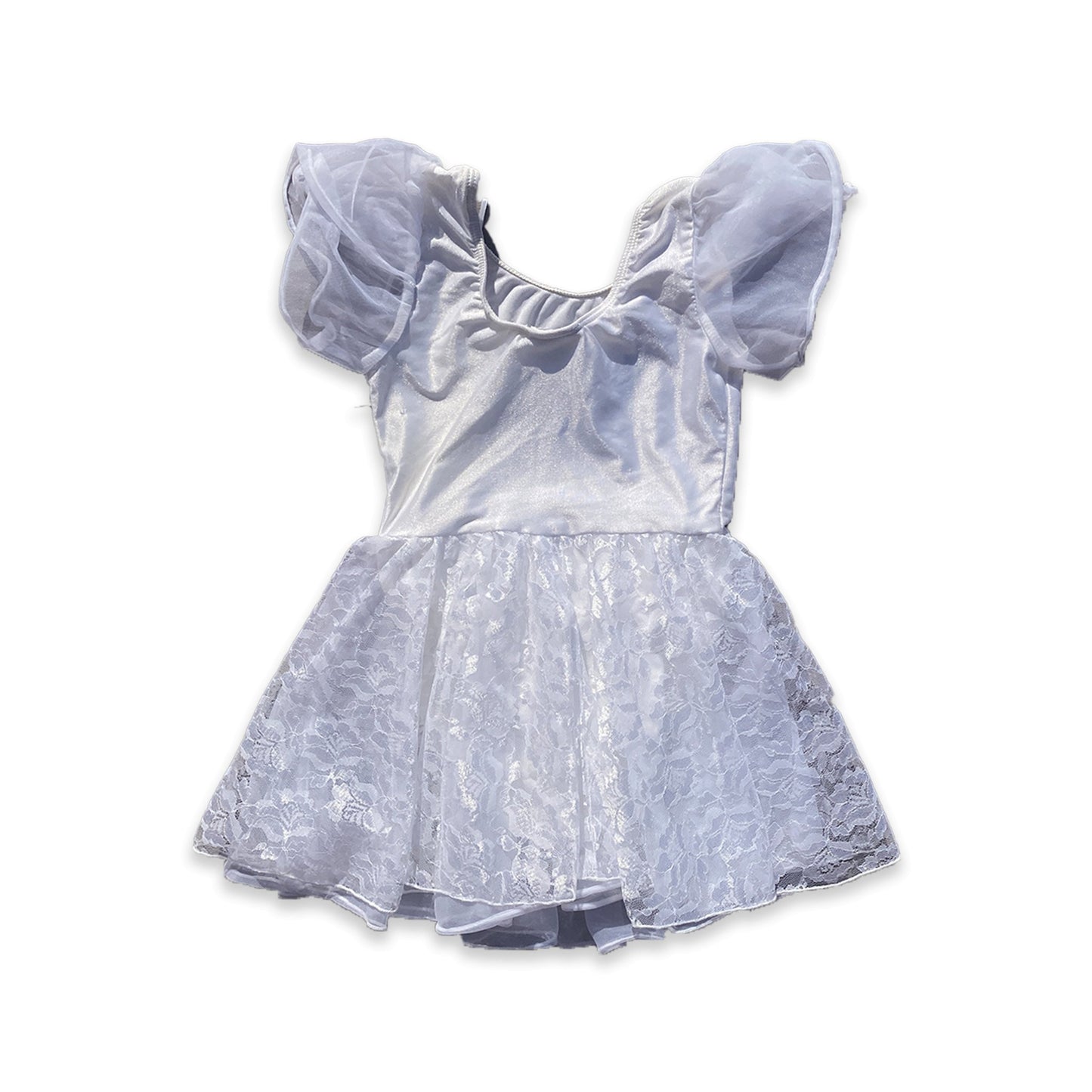 Ivory Bow Lace Leotard Dress 2 - 3 Years Ivory_Bow_Lace_Leotard_Dress_139 - Secondly