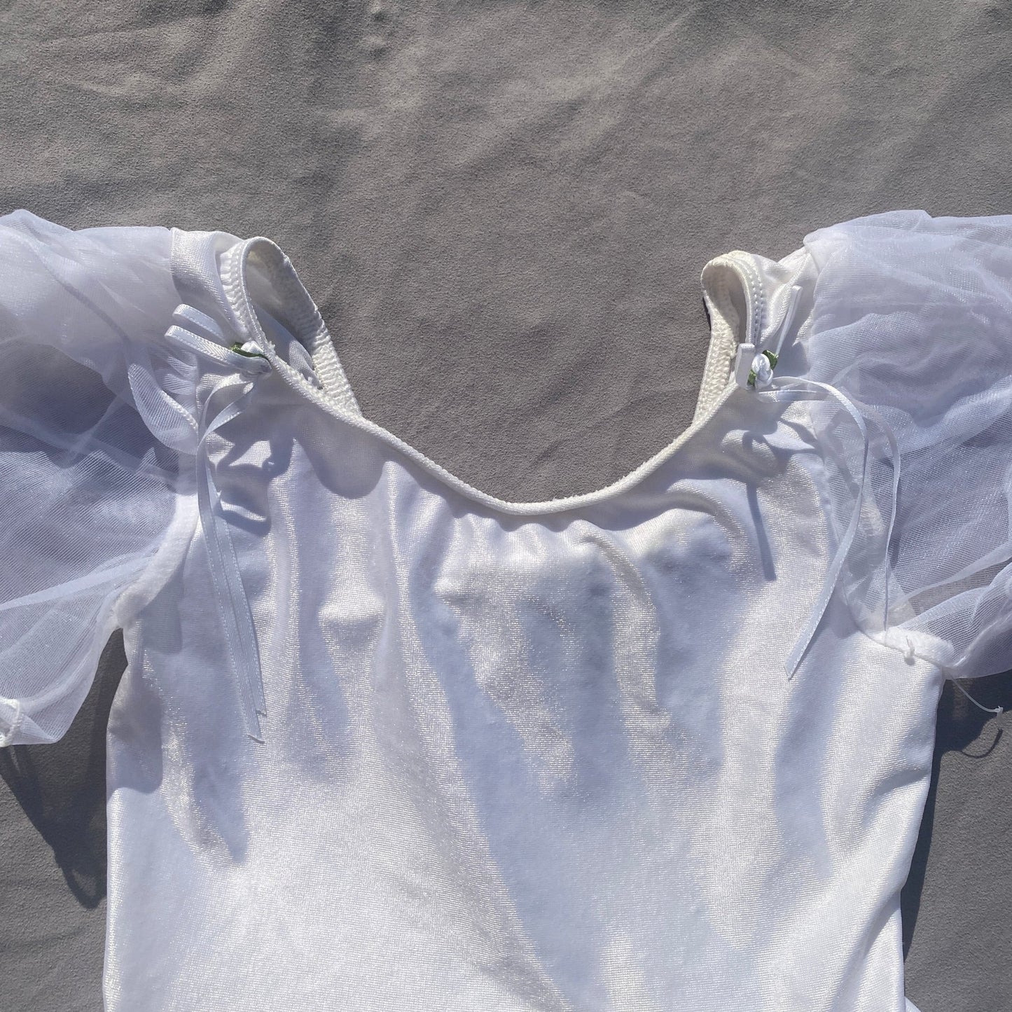 Ivory Bow Lace Leotard Dress 2 - 3 Years Ivory_Bow_Lace_Leotard_Dress_139 - Secondly