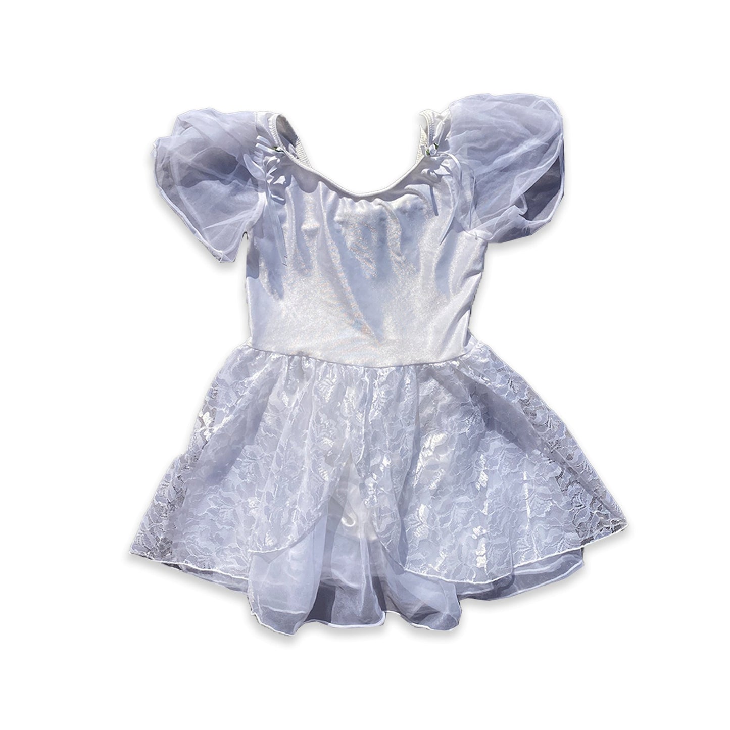 Ivory Bow Lace Leotard Dress 2 - 3 Years Ivory_Bow_Lace_Leotard_Dress_139 - Secondly